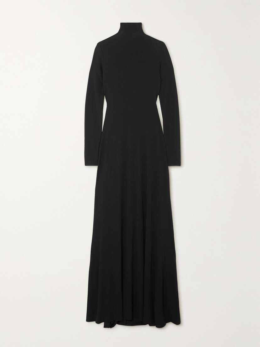 Tove Sacha Glossed-jersey Turtleneck Maxi Dress