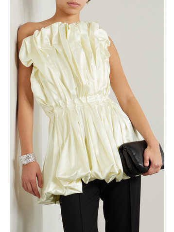 TOVE Raynara strapless gathered satin top