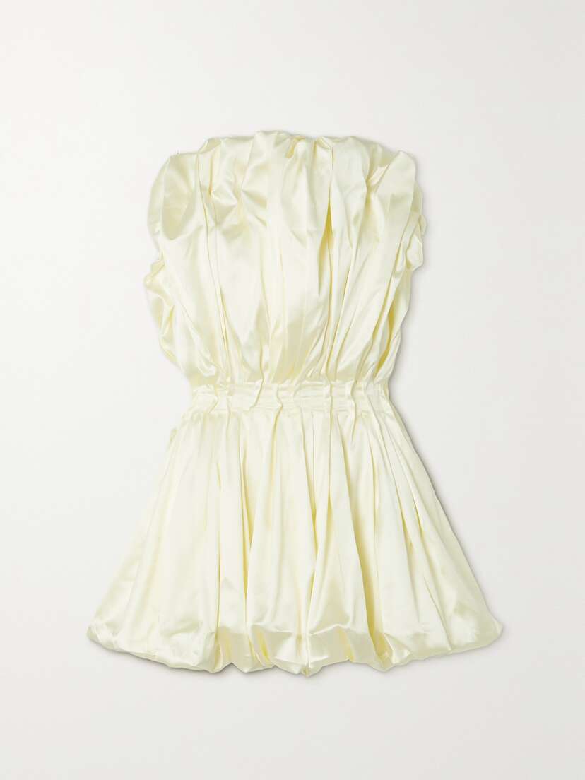 Tove Raynara Strapless Gathered Satin Top
