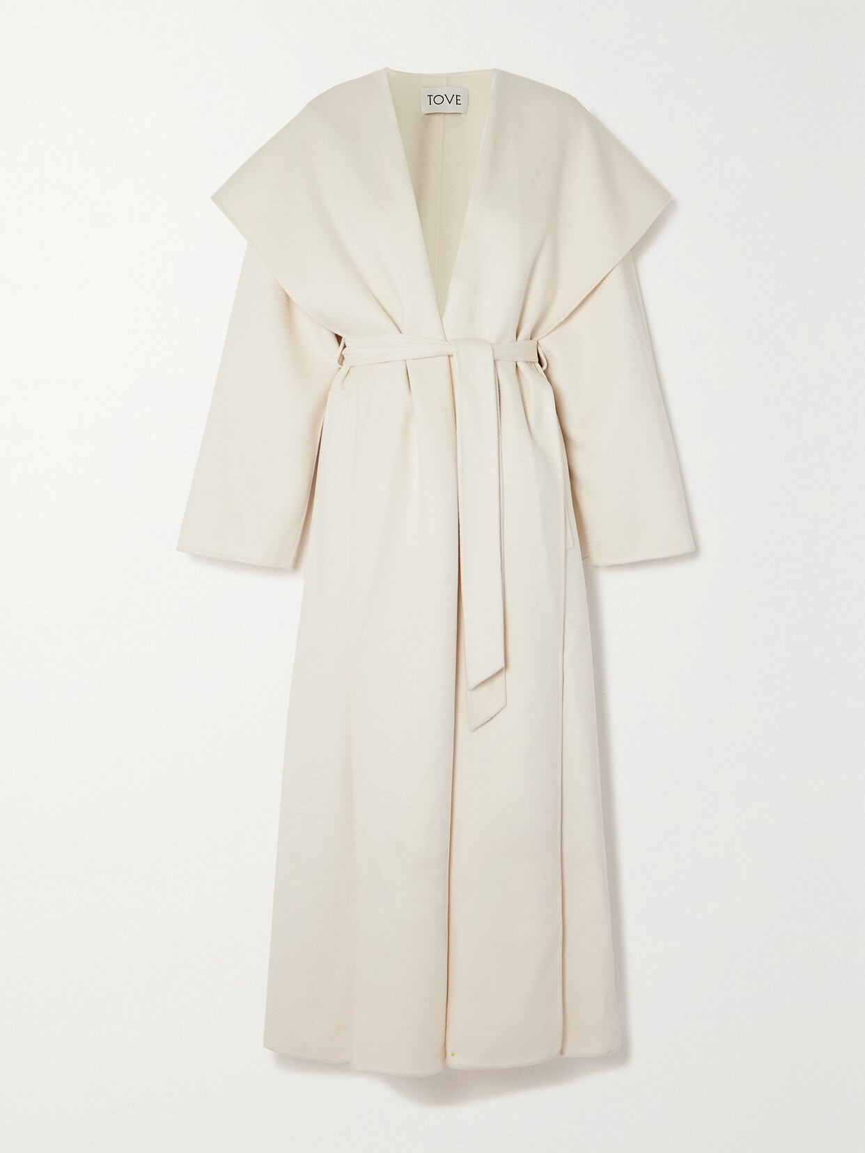 Tove Zinnia Belted Wool-blend Felt Coat In Cream