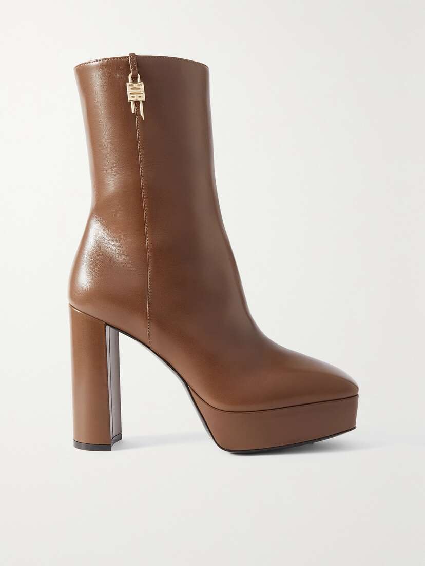 Givenchy G Lock Glossed-leather Platform Ankle Boots