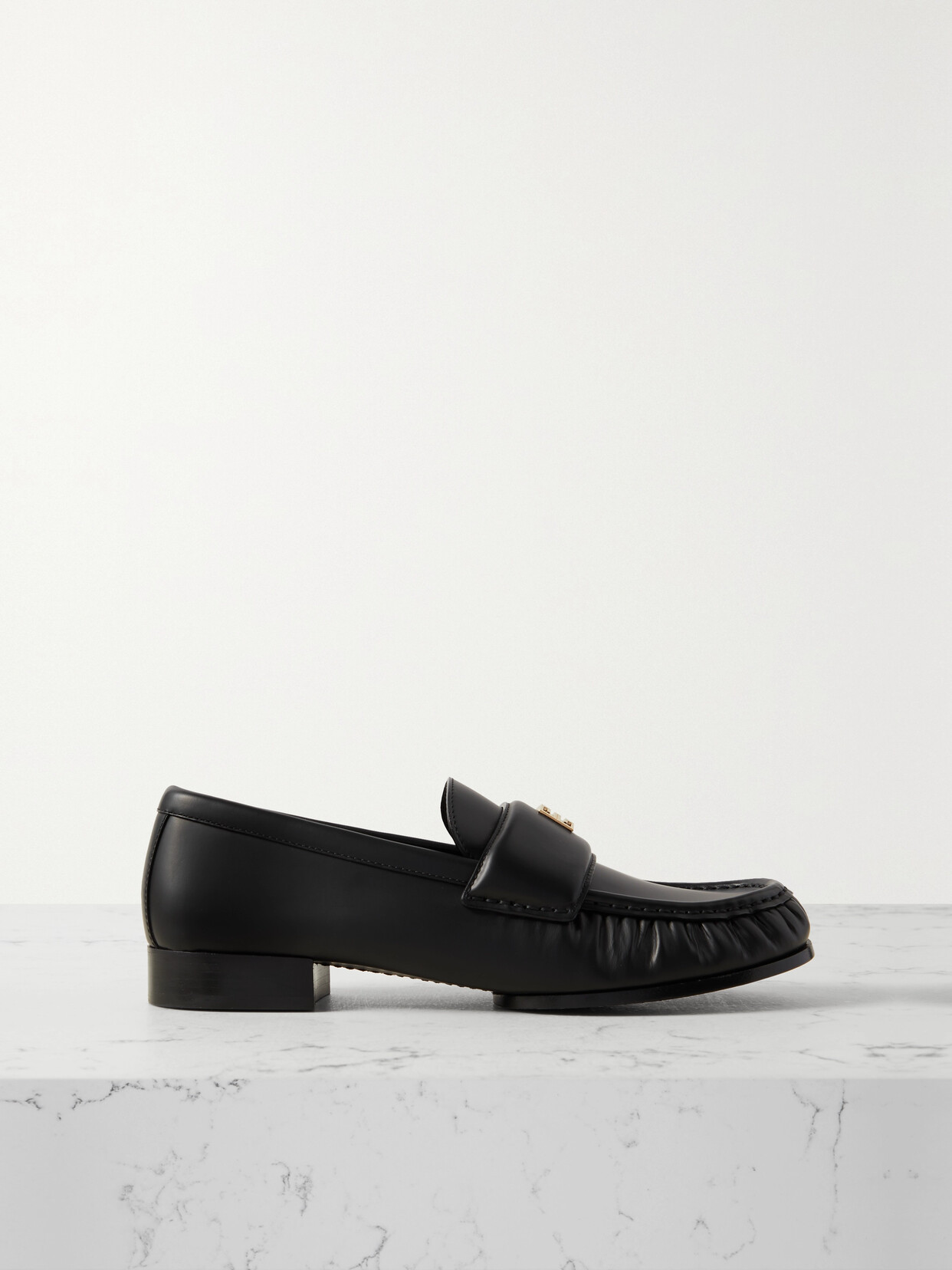 Givenchy Logo-embellished Leather Loafers In Black