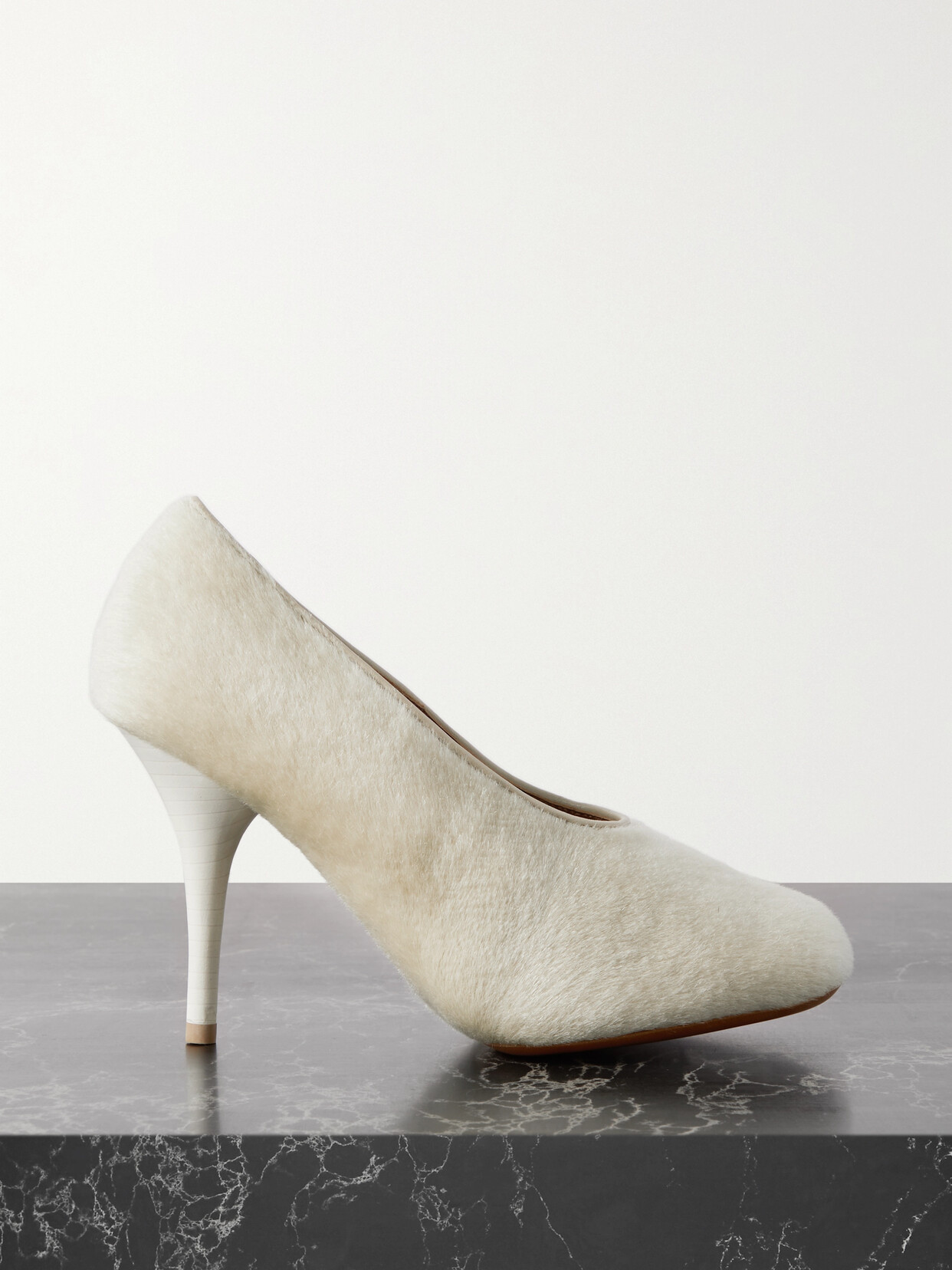 Shop Givenchy Show Lamb Hair Pumps In Ivory