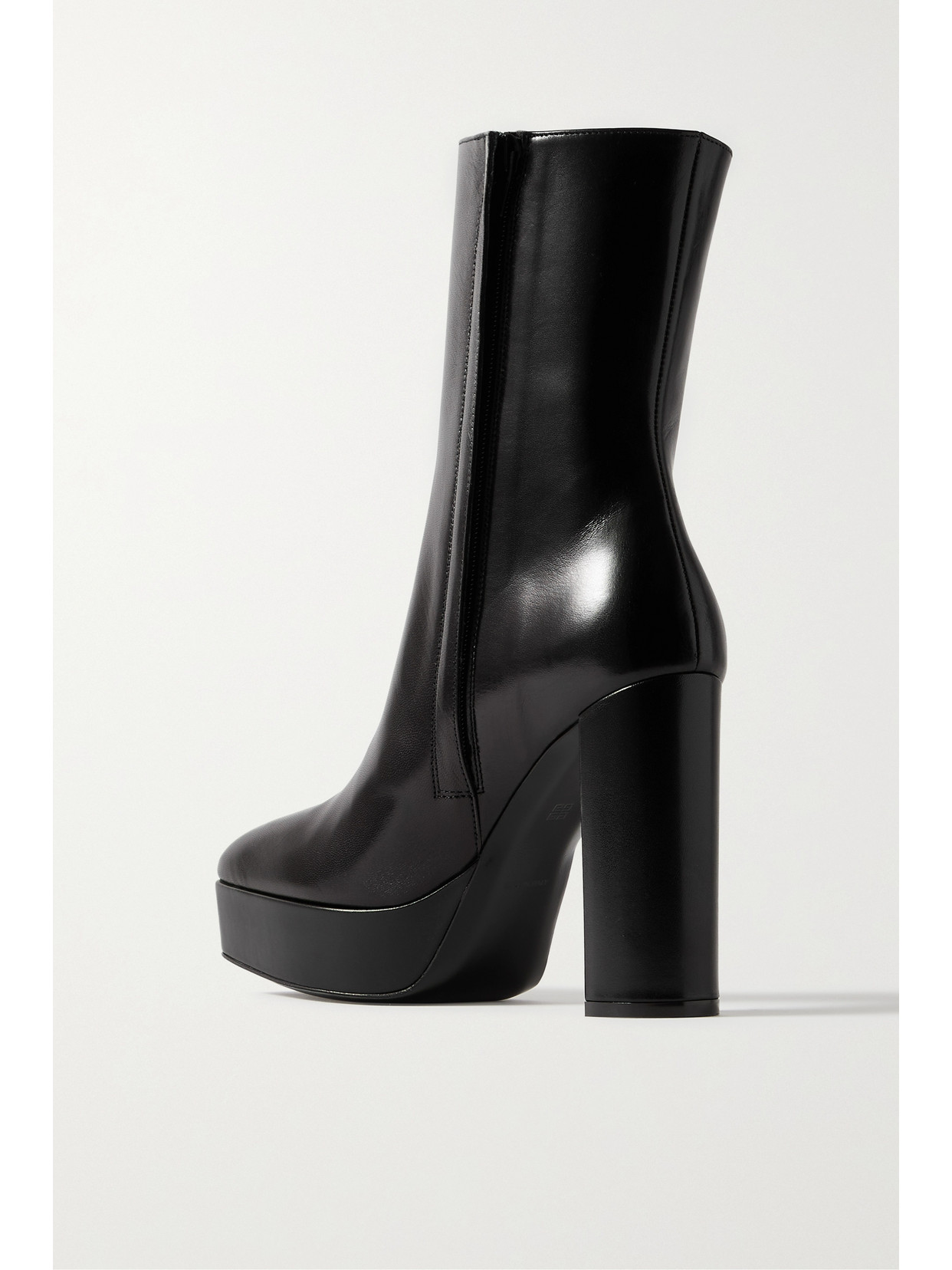 Givenchy G Lock Platform Glossed-leather Ankle Boots In Black