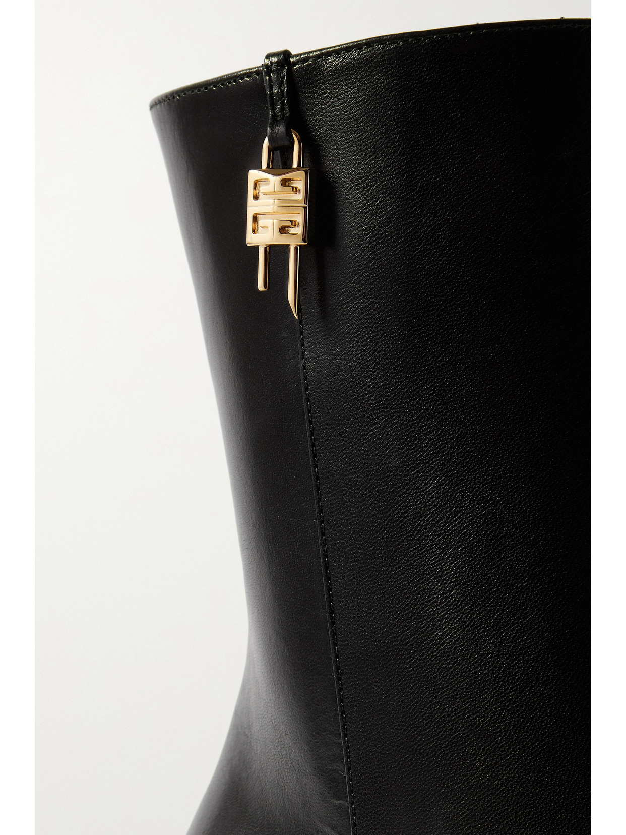 Givenchy G Lock Platform Glossed-leather Ankle Boots In Black