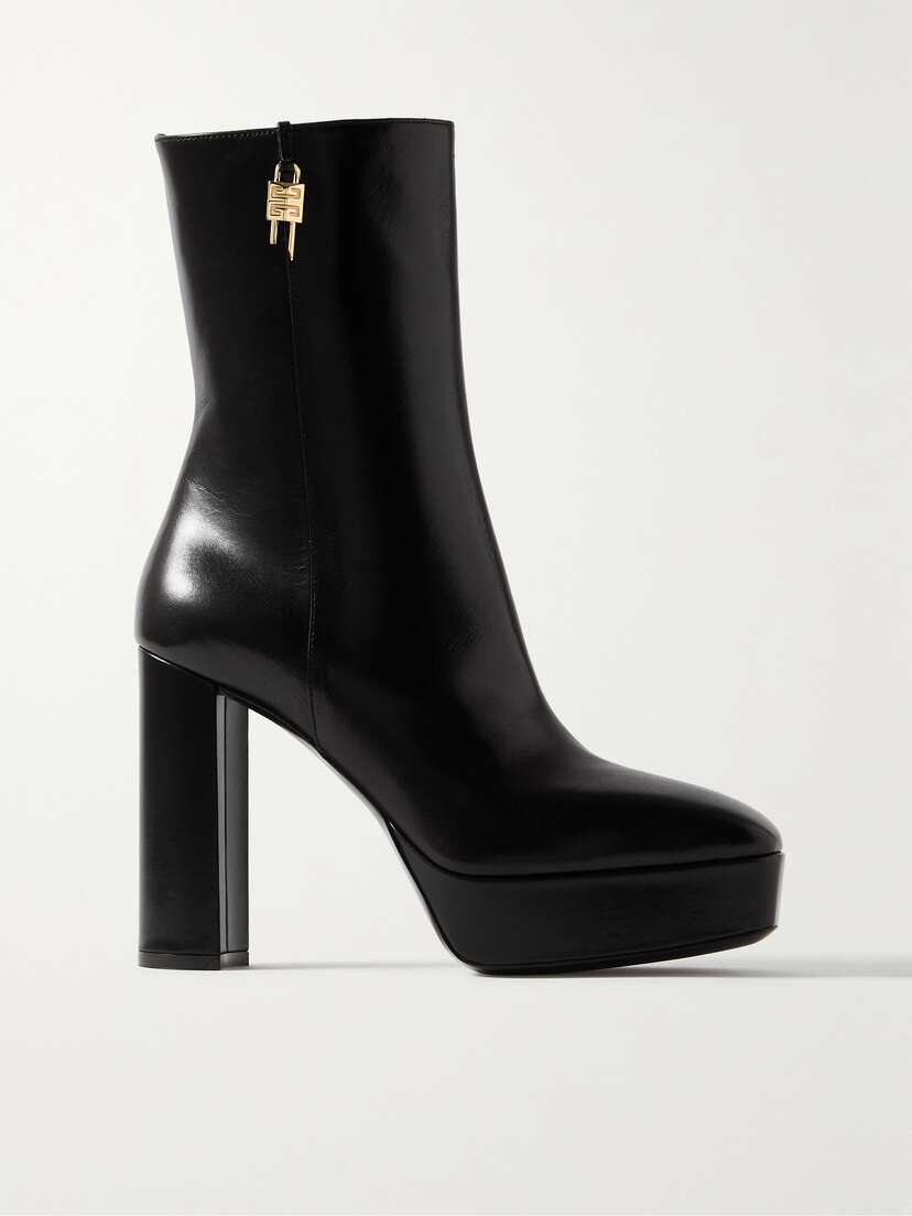 Givenchy G Lock Platform Glossed-leather Ankle Boots