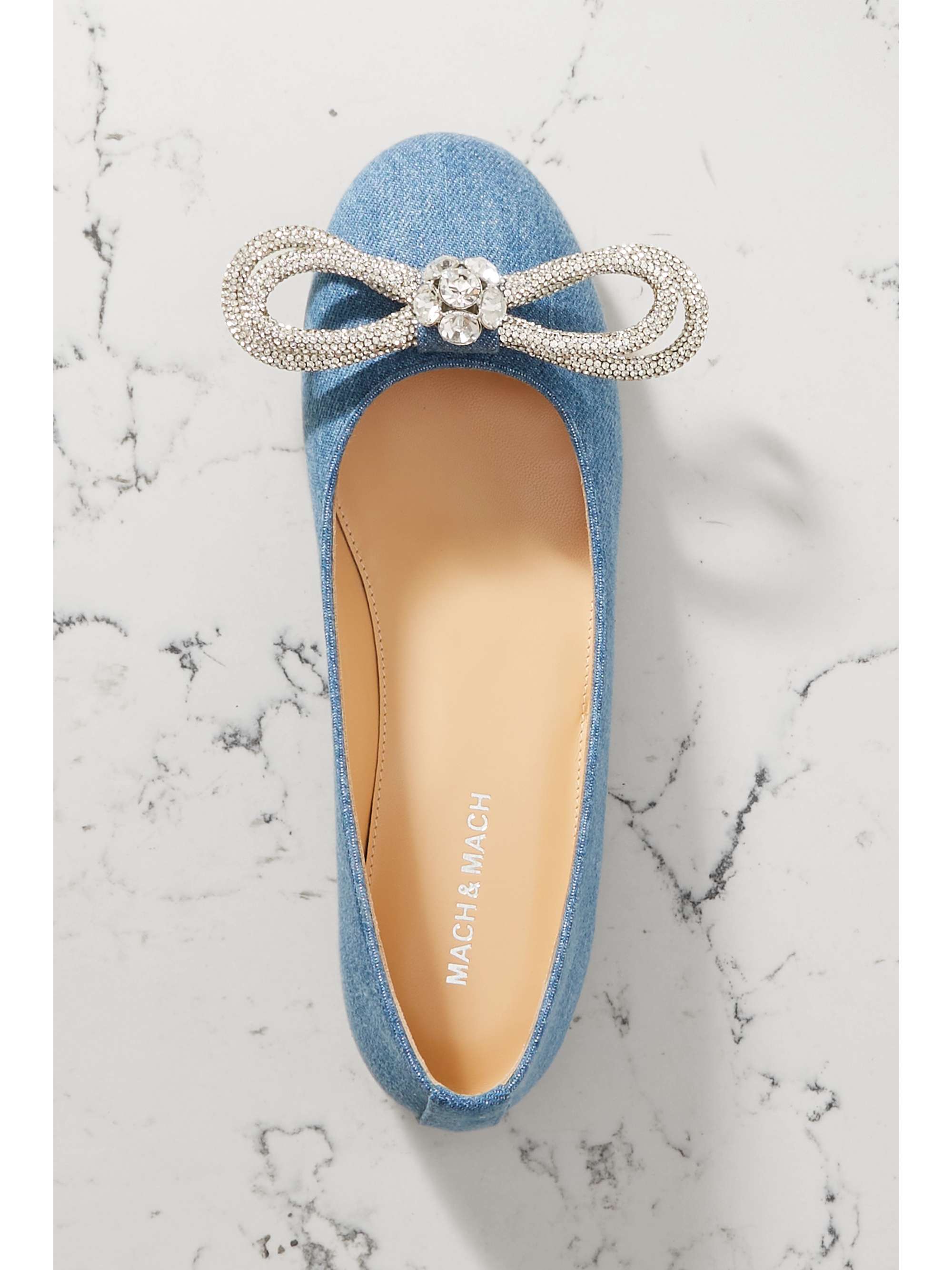 Blue embellished hot sale flats