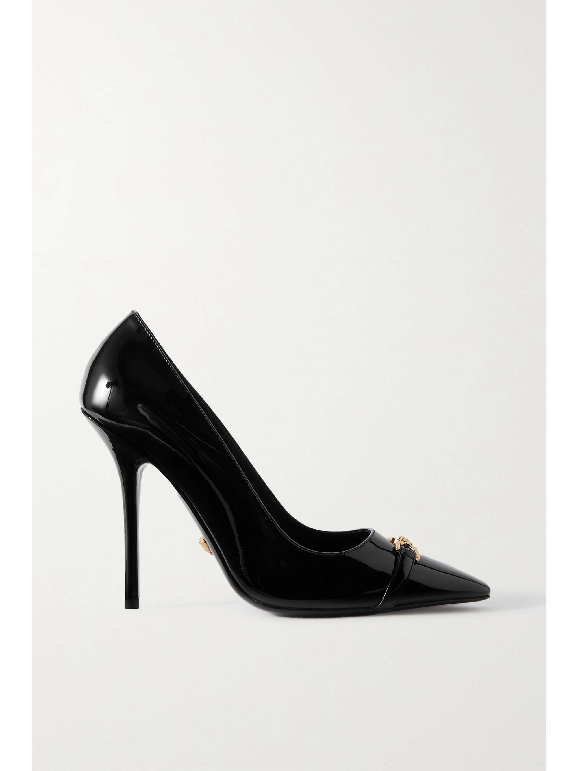 VERSACE Embellished patent-leather pumps | NET-A-PORTER