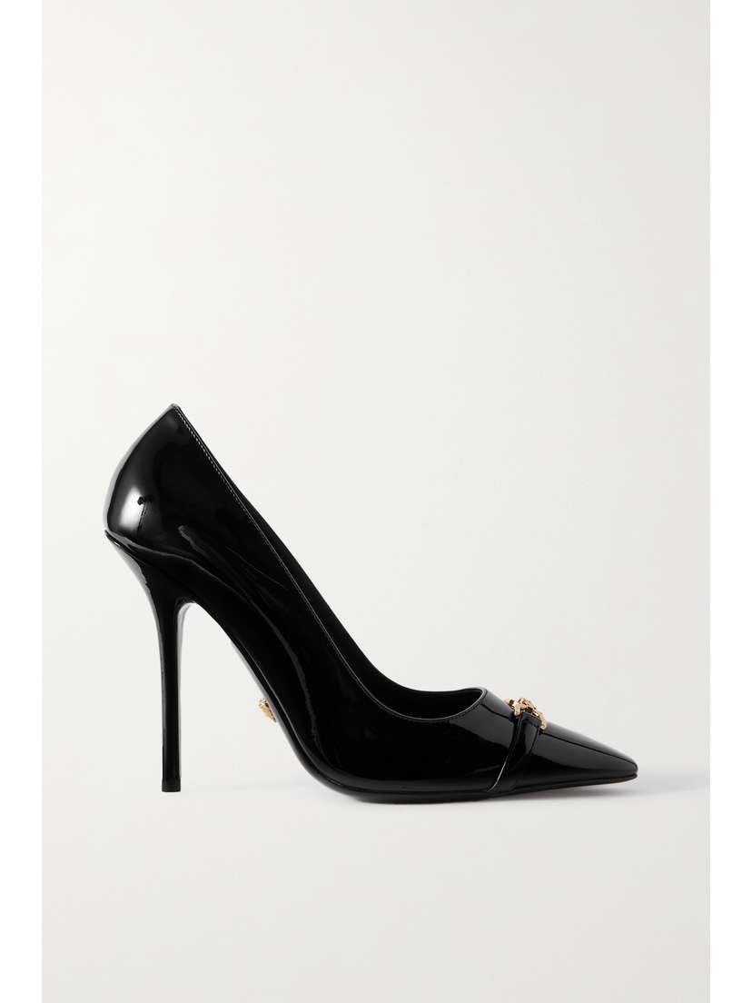 Versace Embellished Patent-leather Pumps