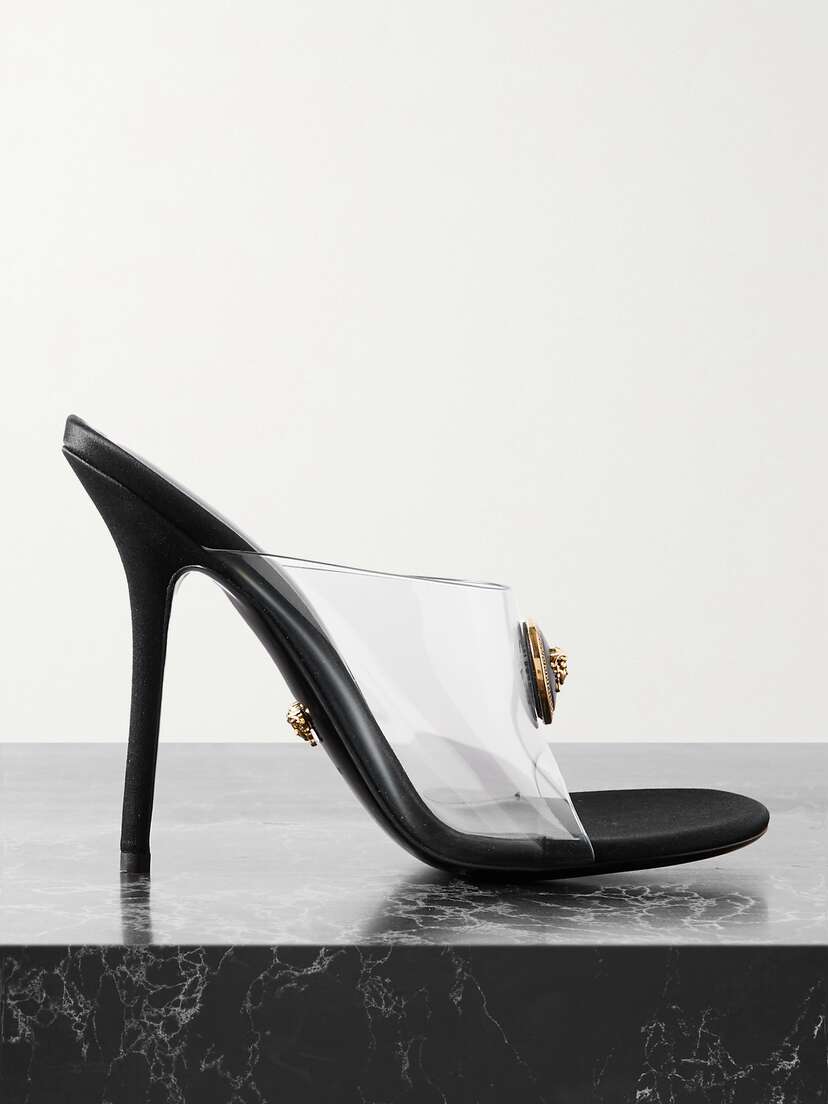 Versace Embellished Pvc Mules