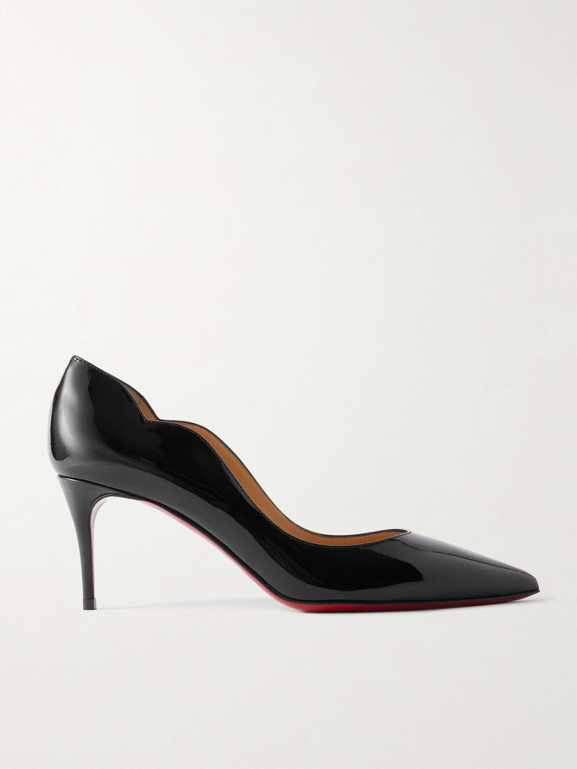 Christian Louboutin, Shoes, New Christian Louboutin Hot Chick Scallop  Pumps Patent Black 0mm 375