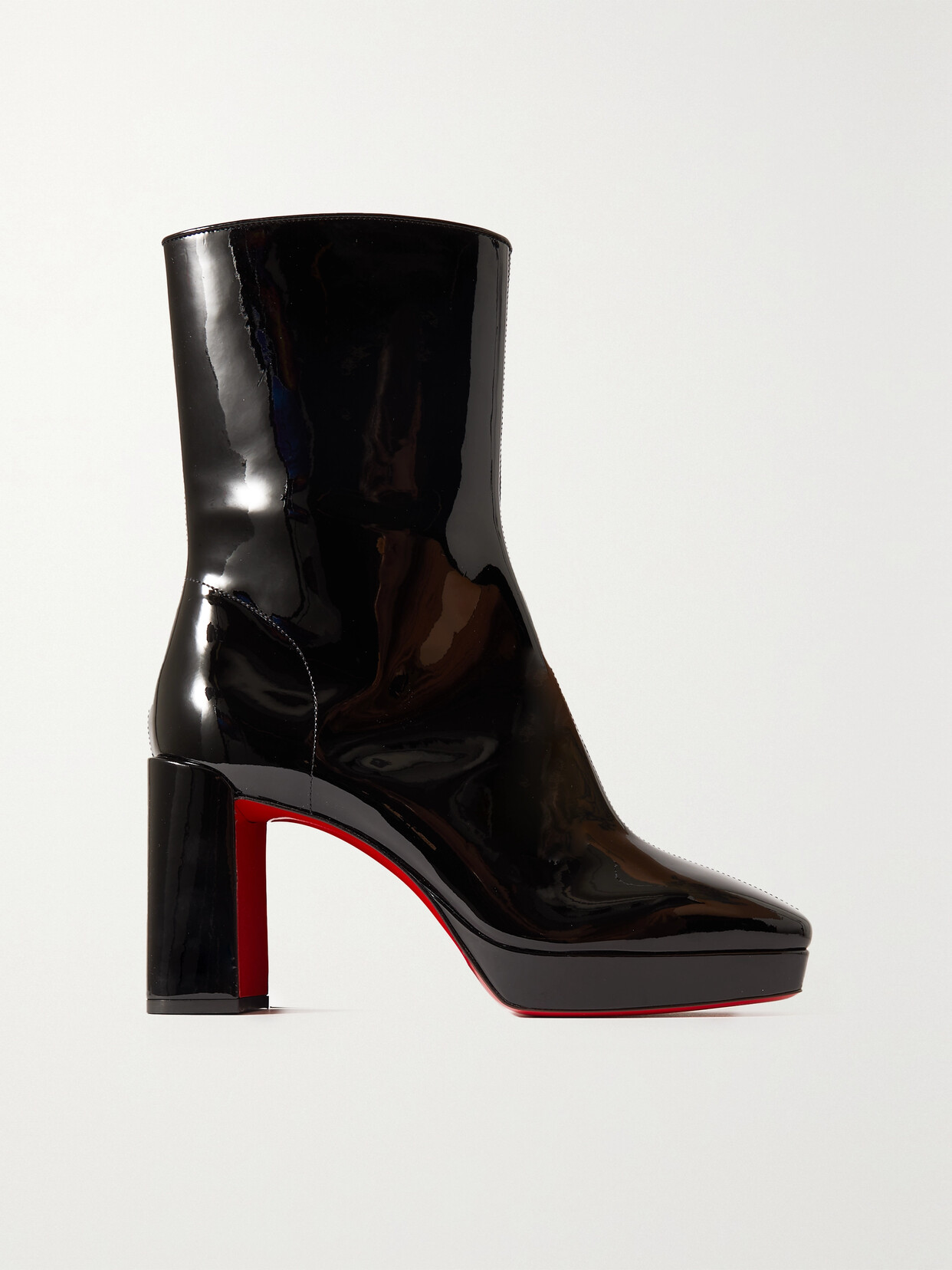 Christian Louboutin - Alleo 90 Patent-leather Platform Ankle Boots - Black