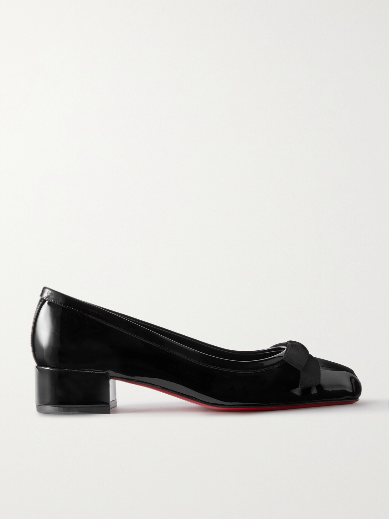 Shop Christian Louboutin Mamaflirt 30 Bow-detailed Patent-leather Pumps In Black