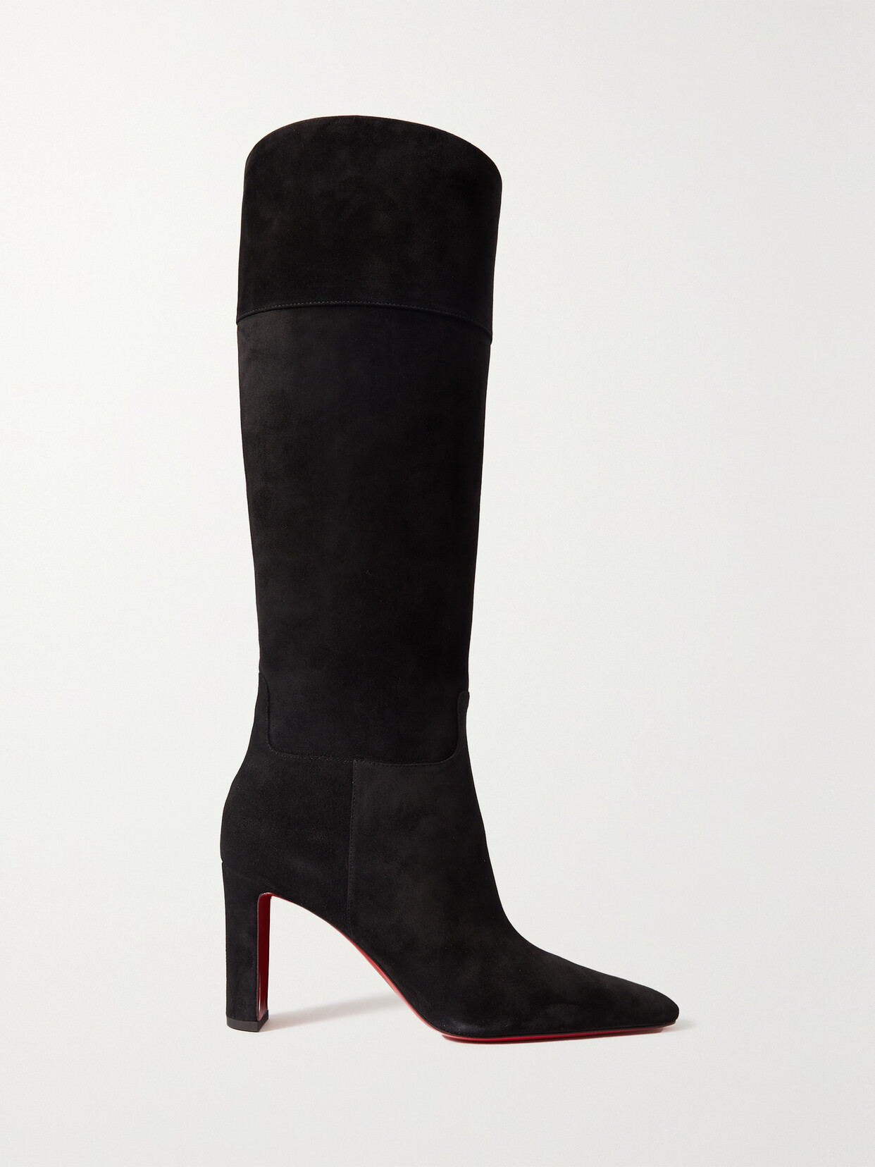 Christian Louboutin Suprabotta 85 Suede Knee Boots In Black