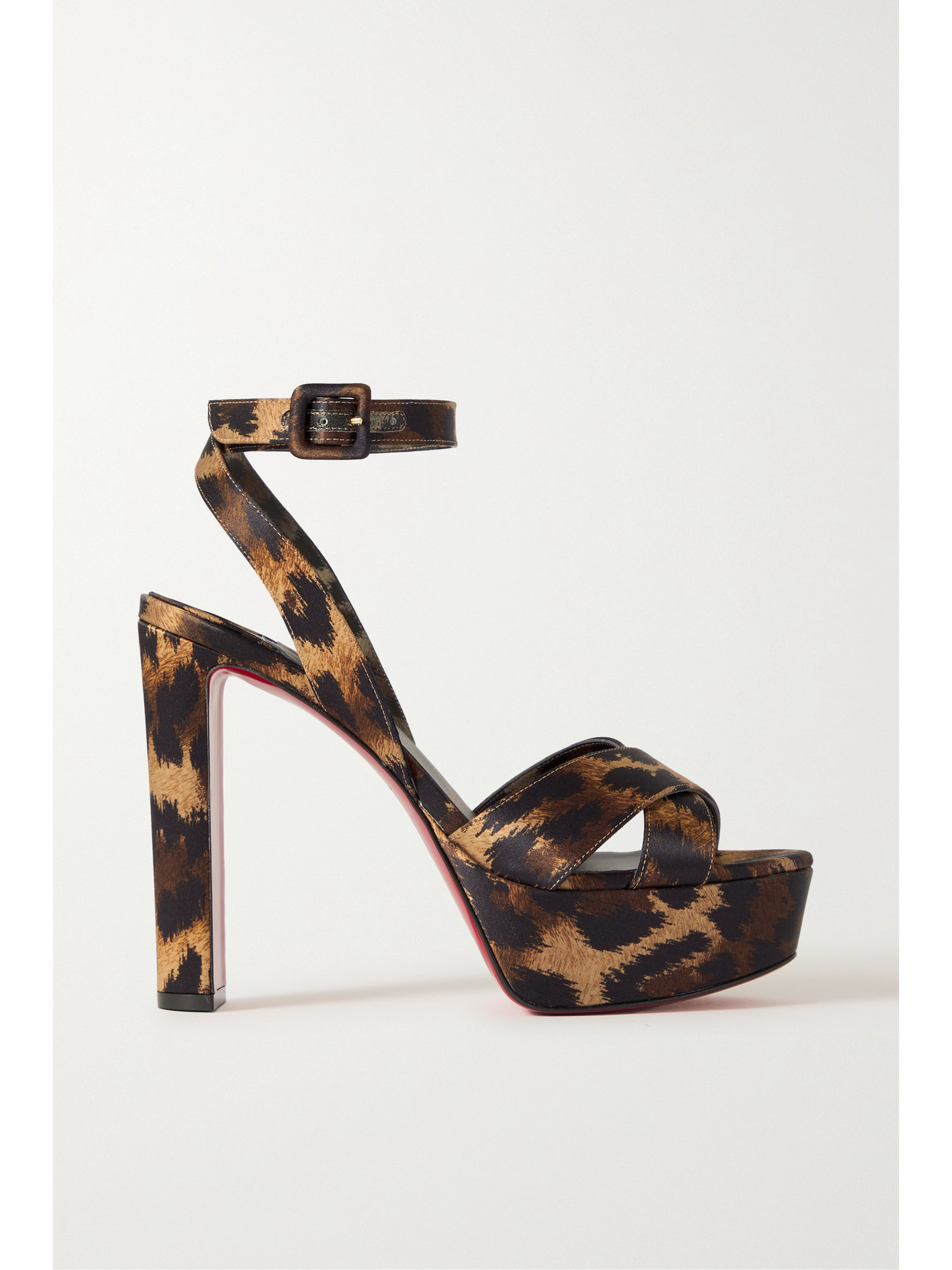 Christian Louboutin - Supramariza 130 Leopard-print Satin Pumps - Animal print