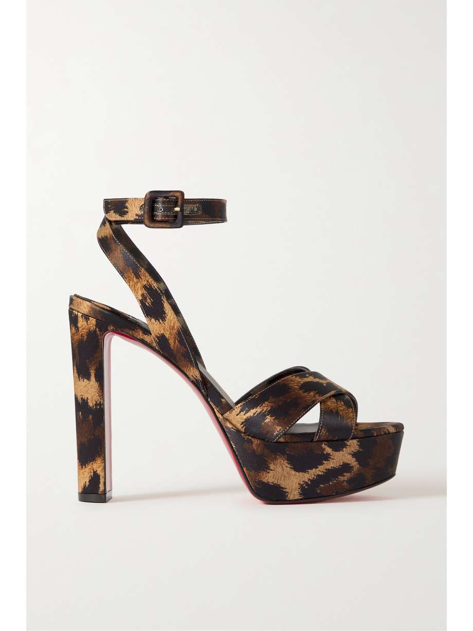 net-a-porter.com | Supramariza 130 leopard-print satin pumps