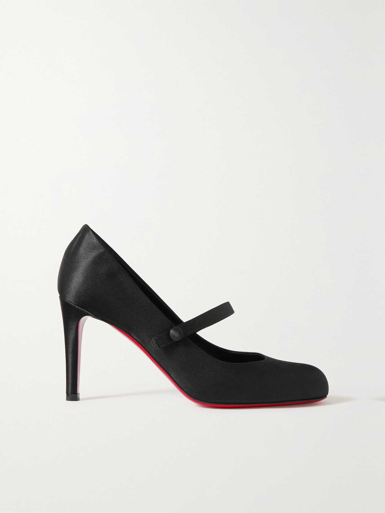 Christian Louboutin - Pumppie Wallis 85 Satin Mary Jane Pumps - Black