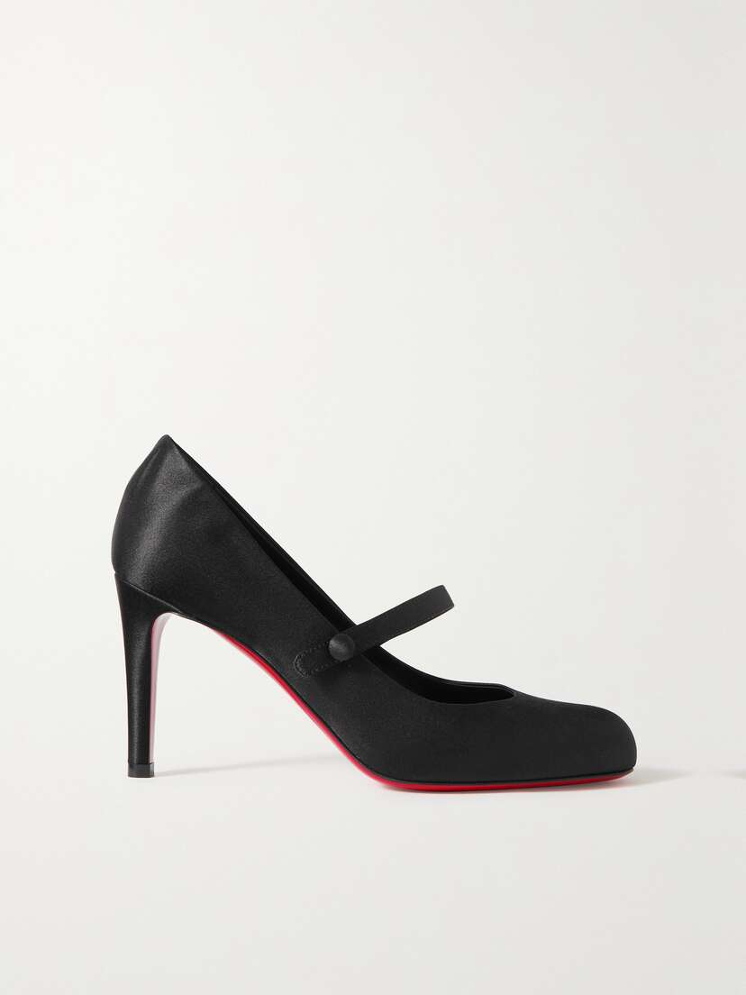 Christian Louboutin Pumppie Wallis 85 Satin Mary Jane Pumps