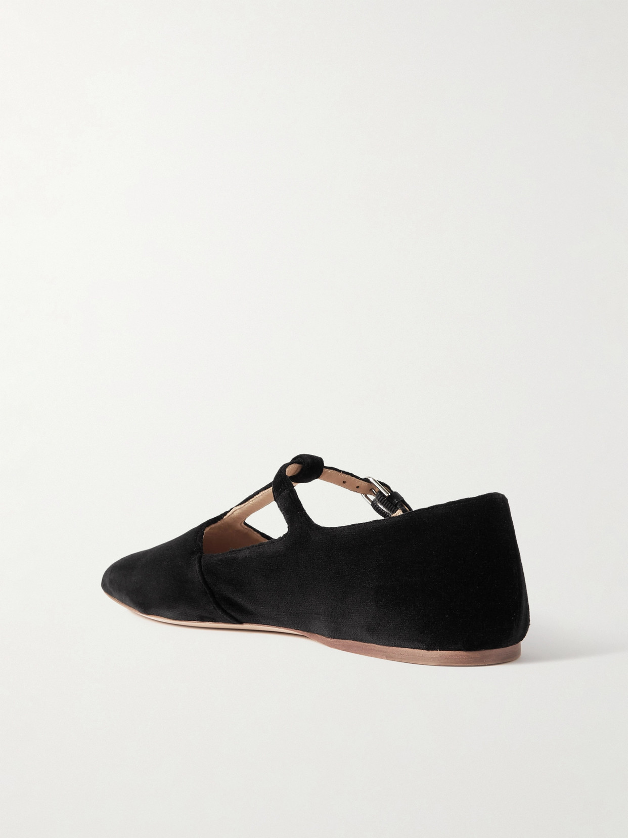 + Net Sustain Lola Ballerina Organic Cotton-Velvet Mary Jane Point-Toe Flats
