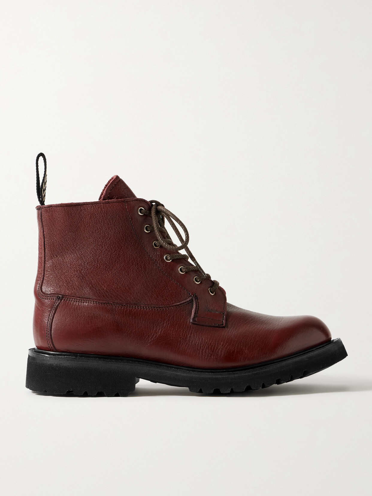 Gabriela Hearst + Tricker's Camilla Textured-leather Ankle Boots In Brown