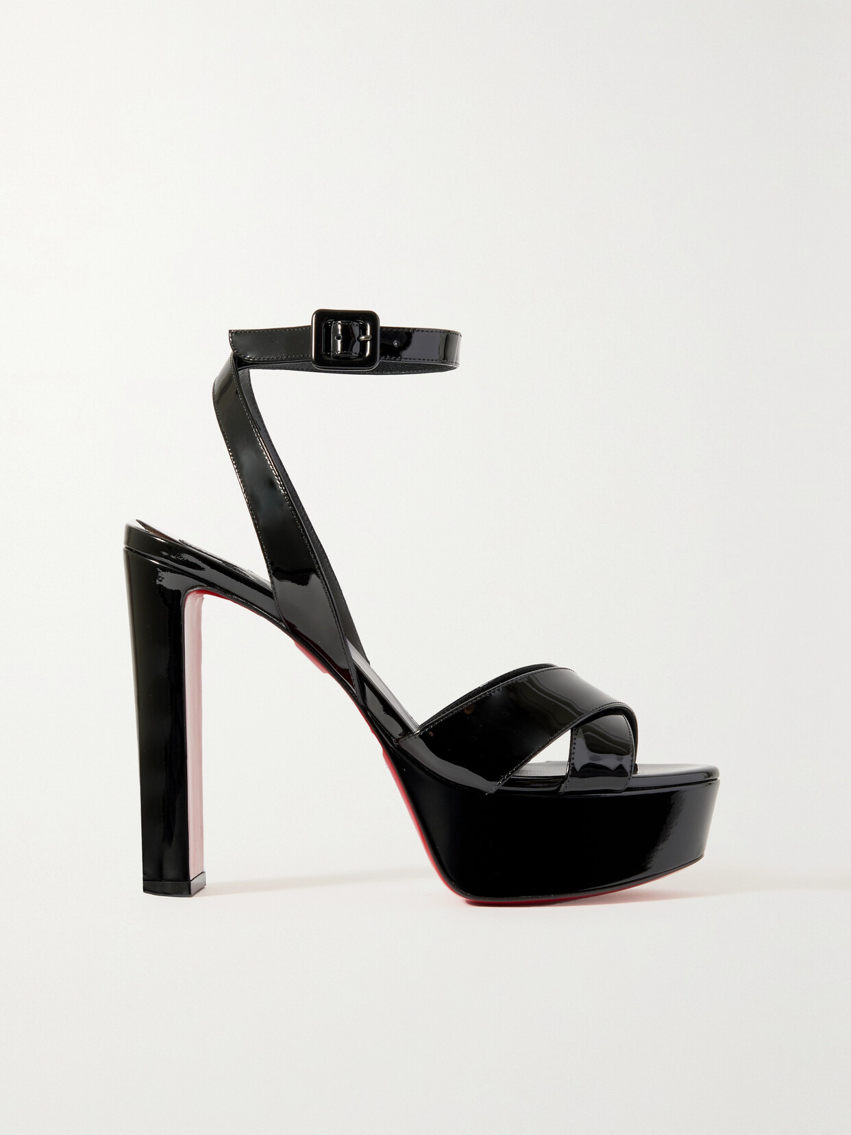 Christian Louboutin Supramariza 130 Patent-leather Platform Sandals - Black