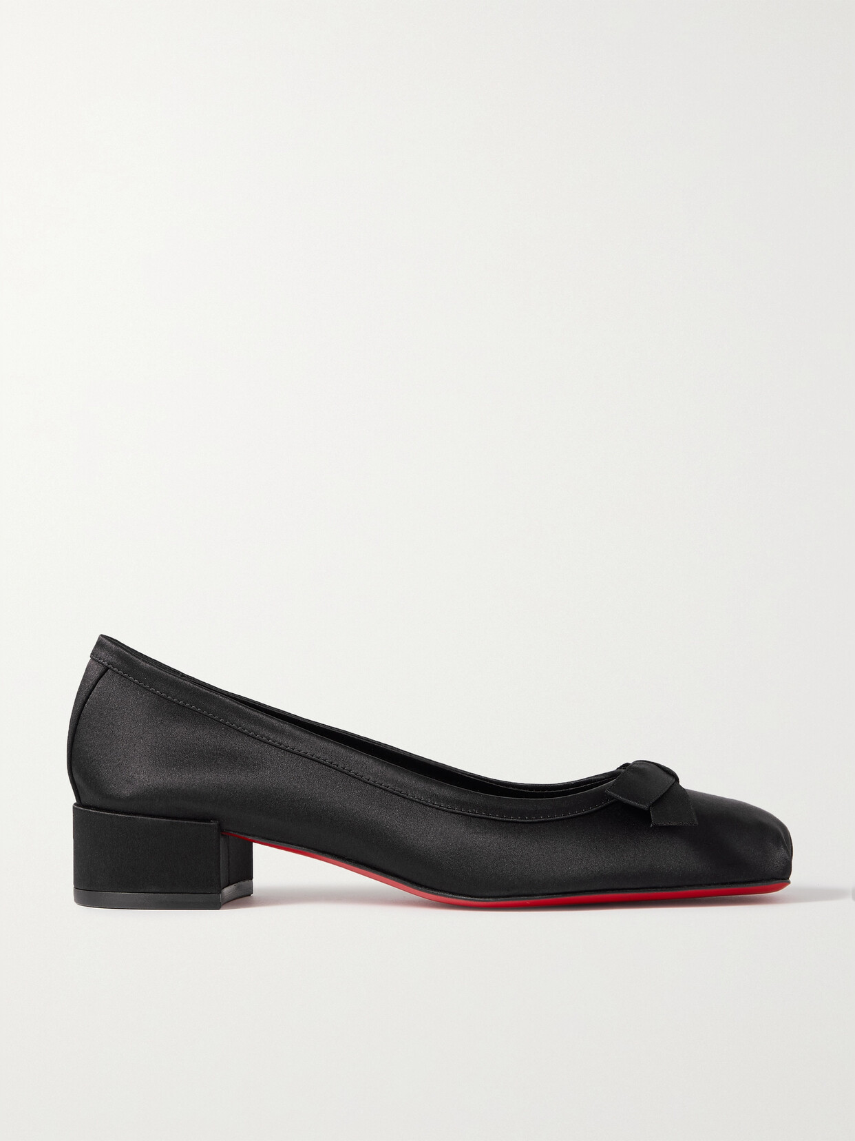 Christian Louboutin Mamaflirt 30 Bow-detailed Satin Pumps - Black