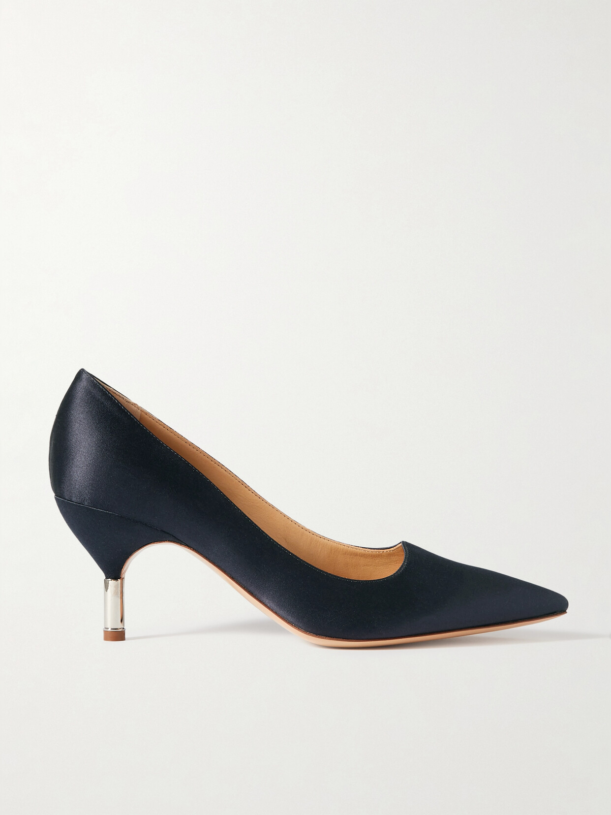 Gabriela Hearst Inaya Embellished Satin Pumps In Blue