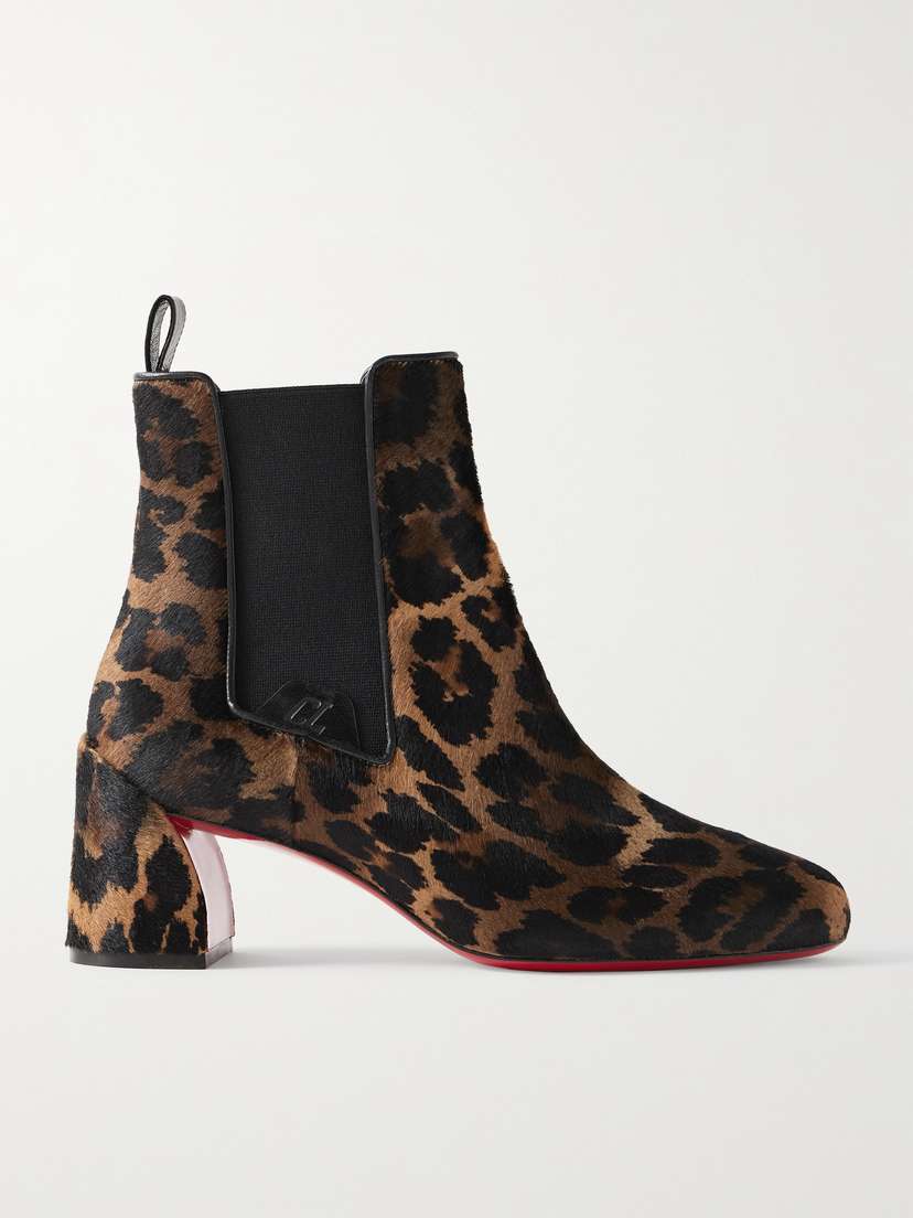 Christian Louboutin Turelastic 55 Leopard-print Calf Hair Chelsea Boots