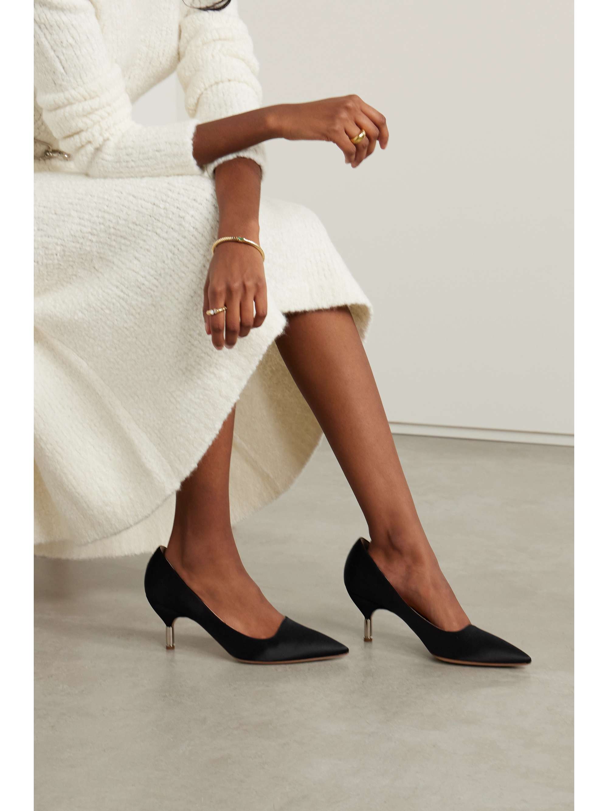 GABRIELA HEARST Inaya embellished satin pumps | NET-A-PORTER