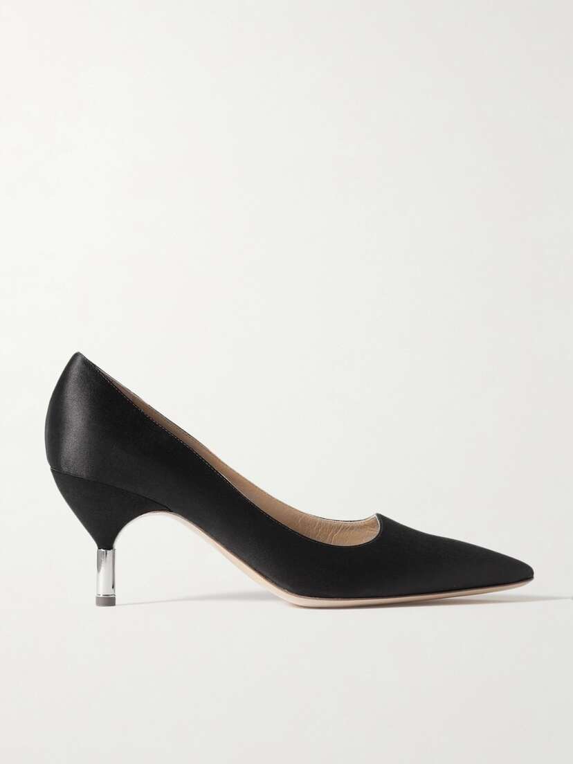 Gabriela Hearst + Net Sustain Inaya Embellished Satin Pumps