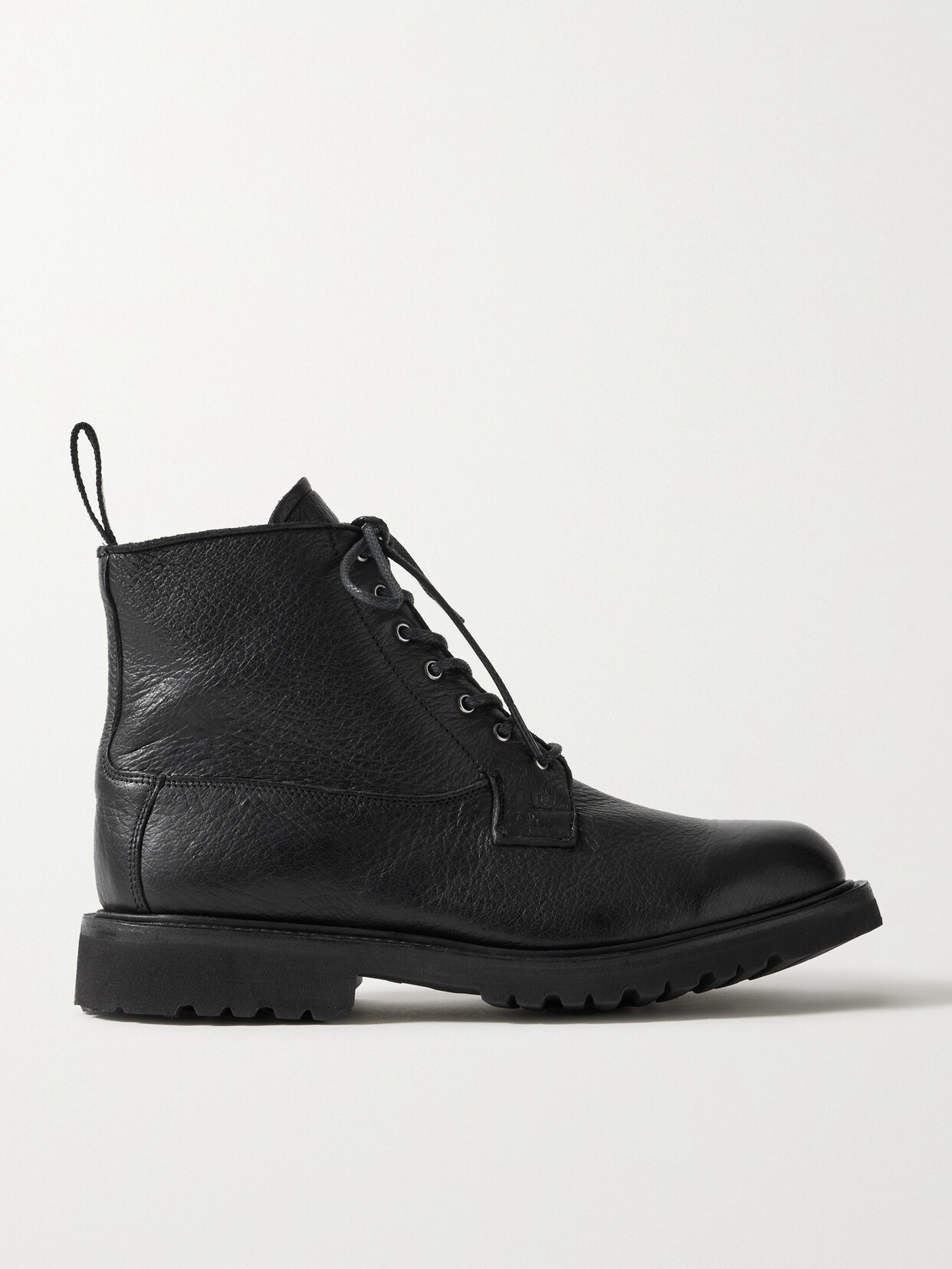 Shop Gabriela Hearst + Tricker's Camilla Textured-leather Ankle Boots In Black