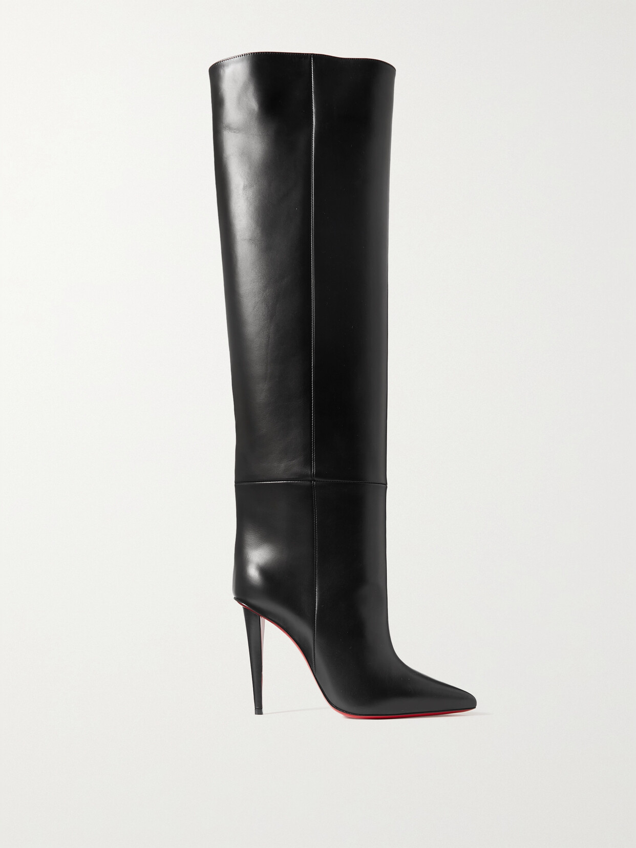 Shop Christian Louboutin Astrilarge Botta 100 Leather Over-the-knee Boots In Black