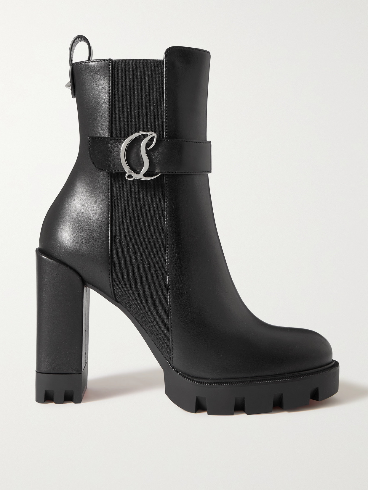 Christian Louboutin Cl 100 Logo-embellished Leather Chelsea Boots - Black