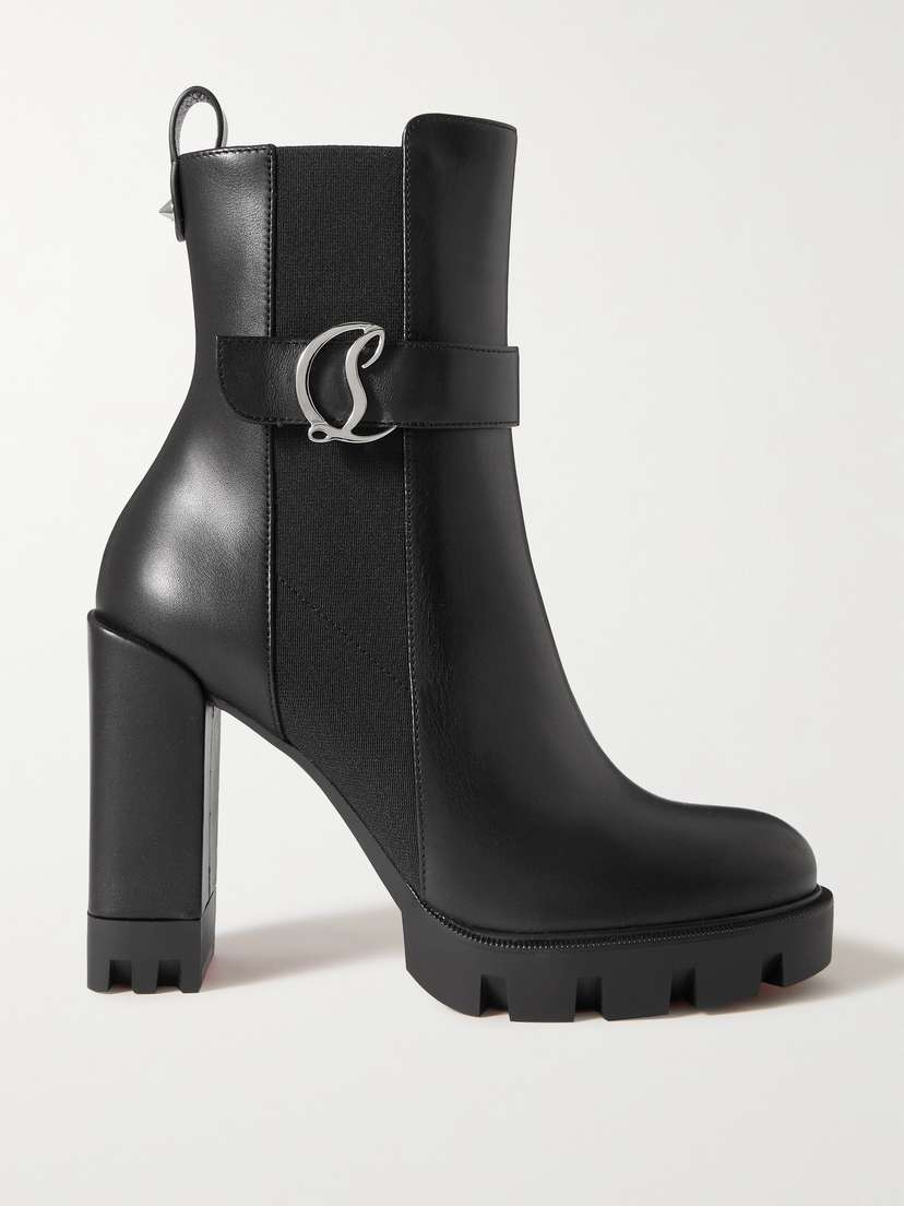 Christian Louboutin Cl 100 Logo-embellished Leather Chelsea Boots