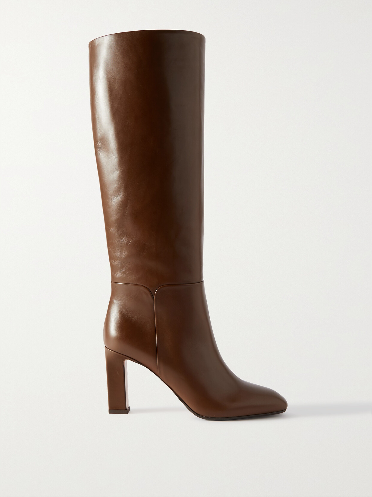 Aquazzura Sellier 85 Leather Knee Boots - Brown
