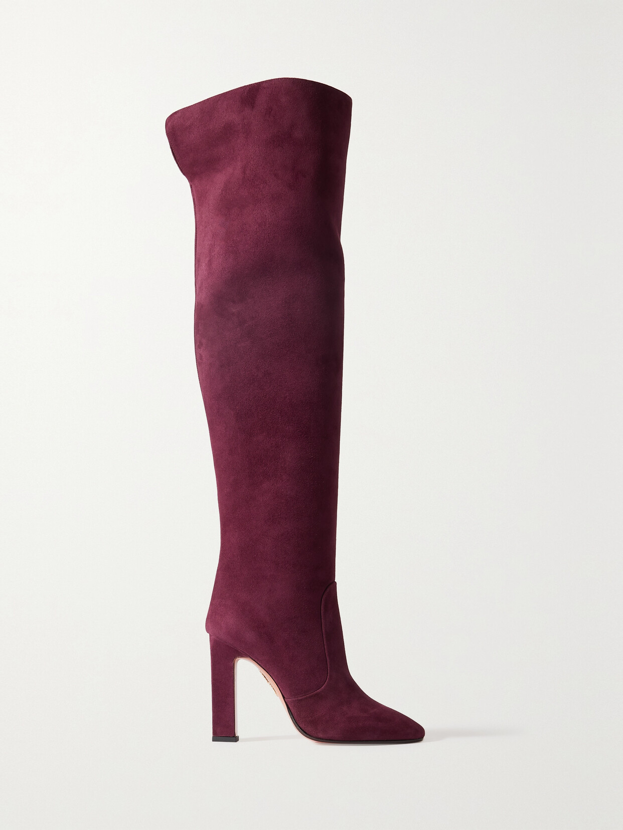 Aquazzura - Joplin 105 Suede Over-the-knee Boots - Burgundy