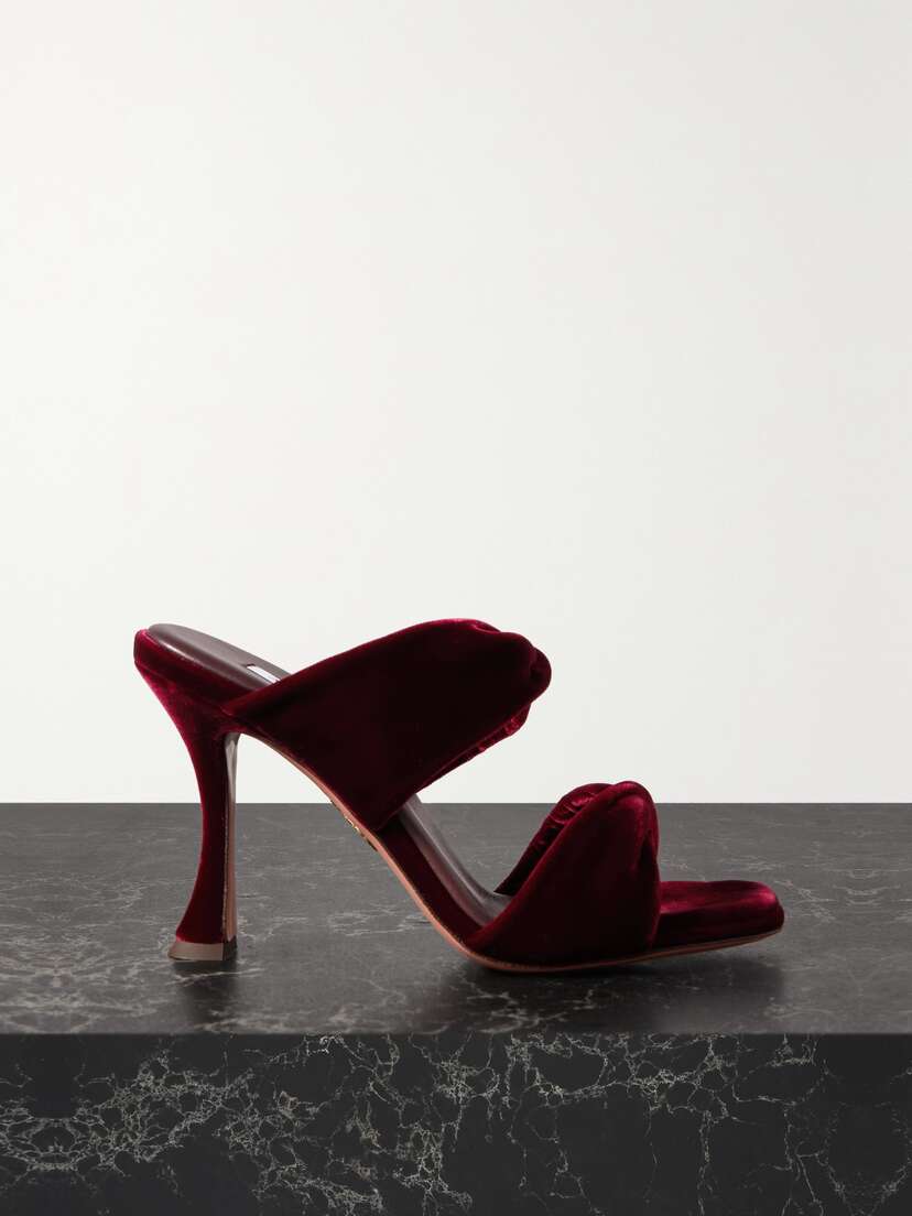 Aquazzura Twist 95 Velvet Sandals