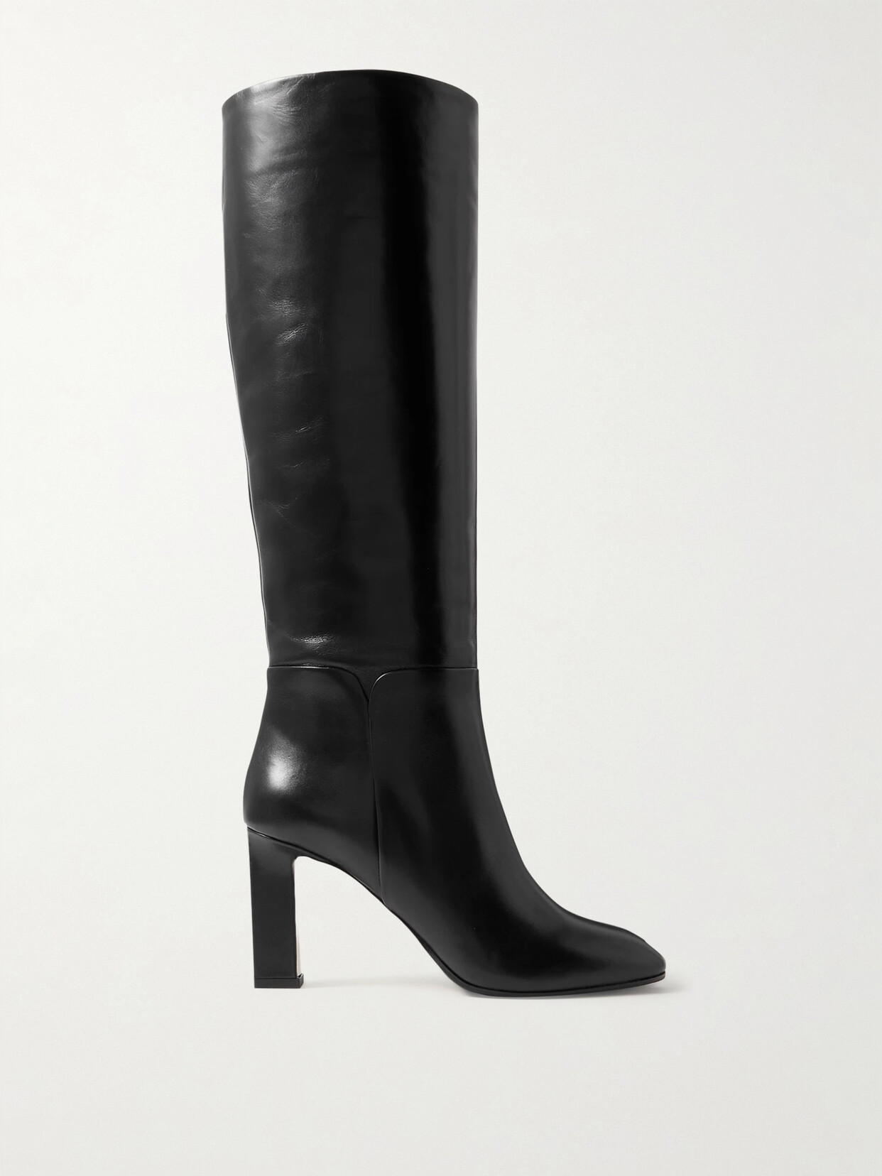 Aquazzura Sellier 85 Leather Knee Boots - Black