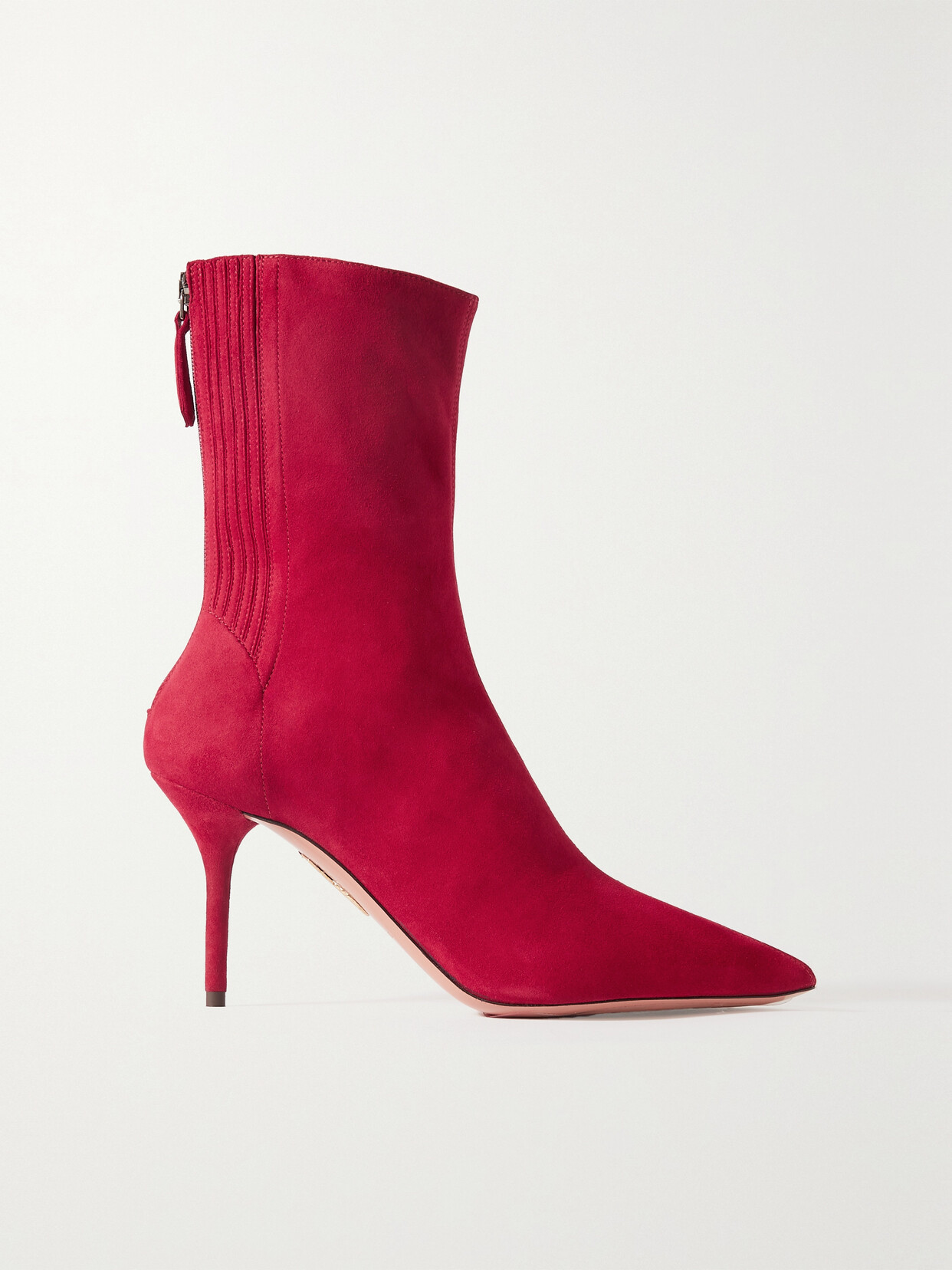 Aquazzura - Saint Honore 85 Suede Ankle Boots - Red