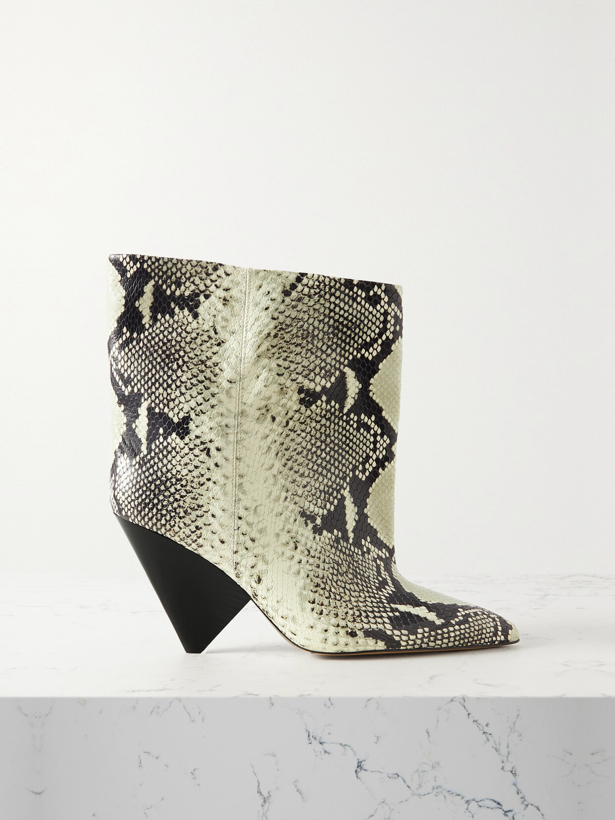 Isabel Marant - Miyako Snake-effect Leather Ankle Boots - Animal print