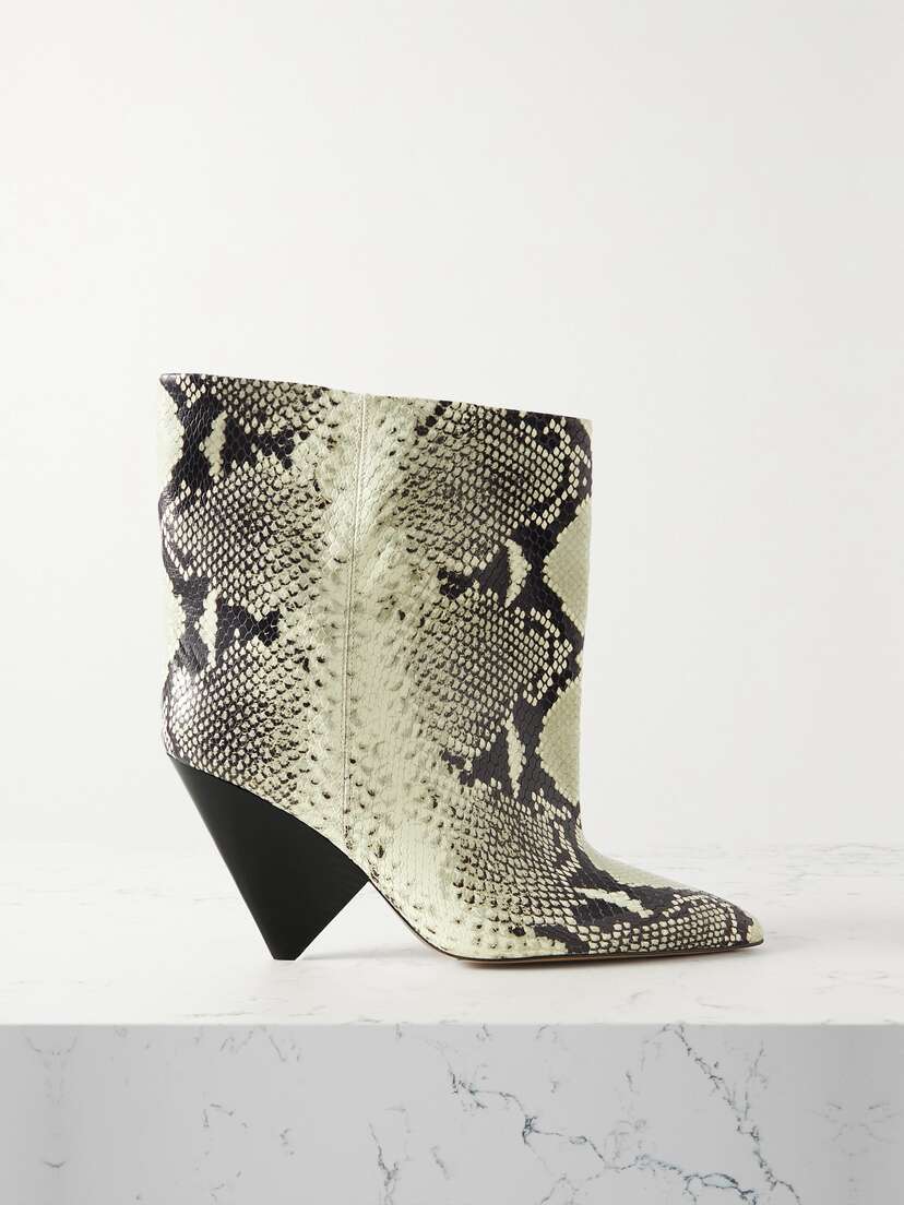 Isabel Marant Miyako Snake-effect Leather Ankle Boots