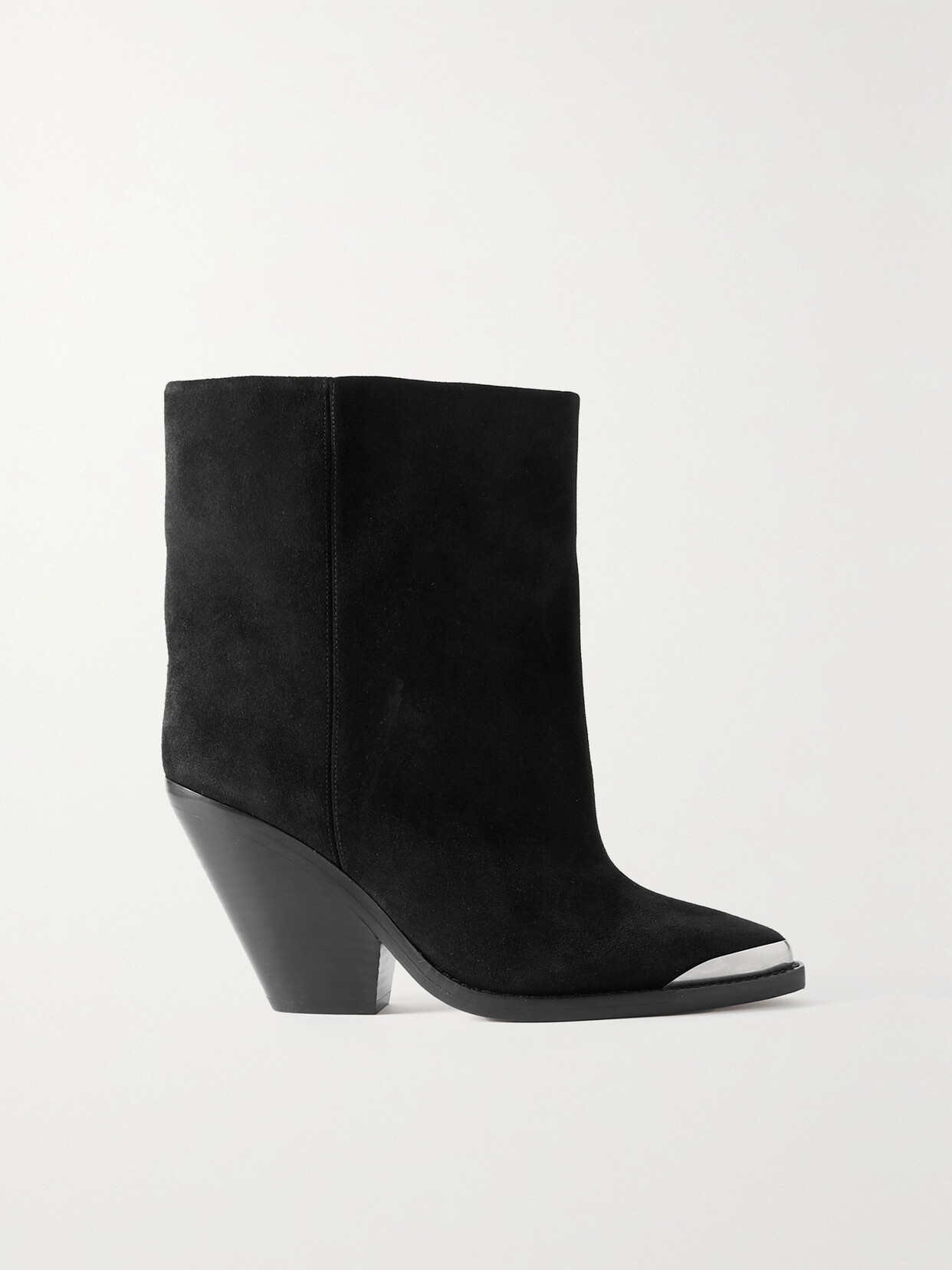 Isabel Marant Ladel Embellished Suede Ankle Boots In Black