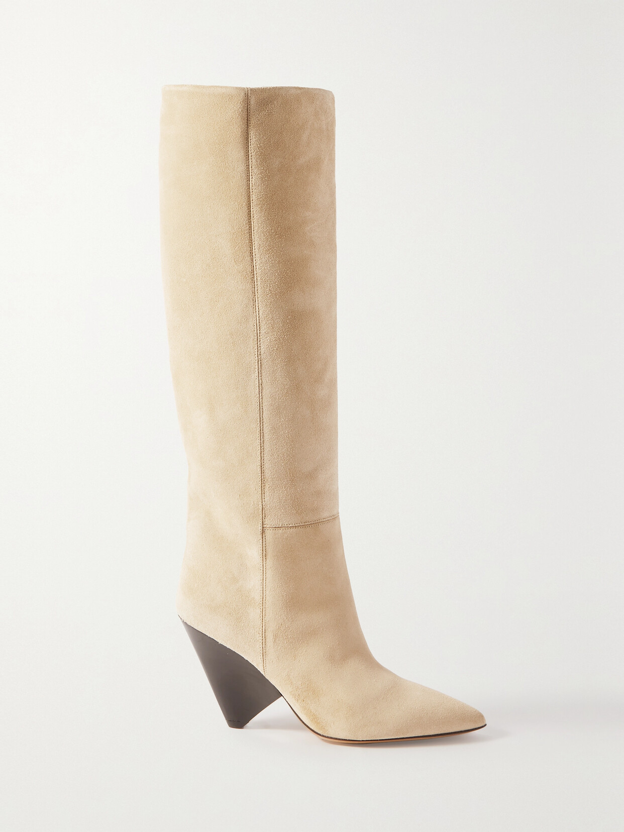 Isabel Marant Lakita Suede Knee Boots In Beige