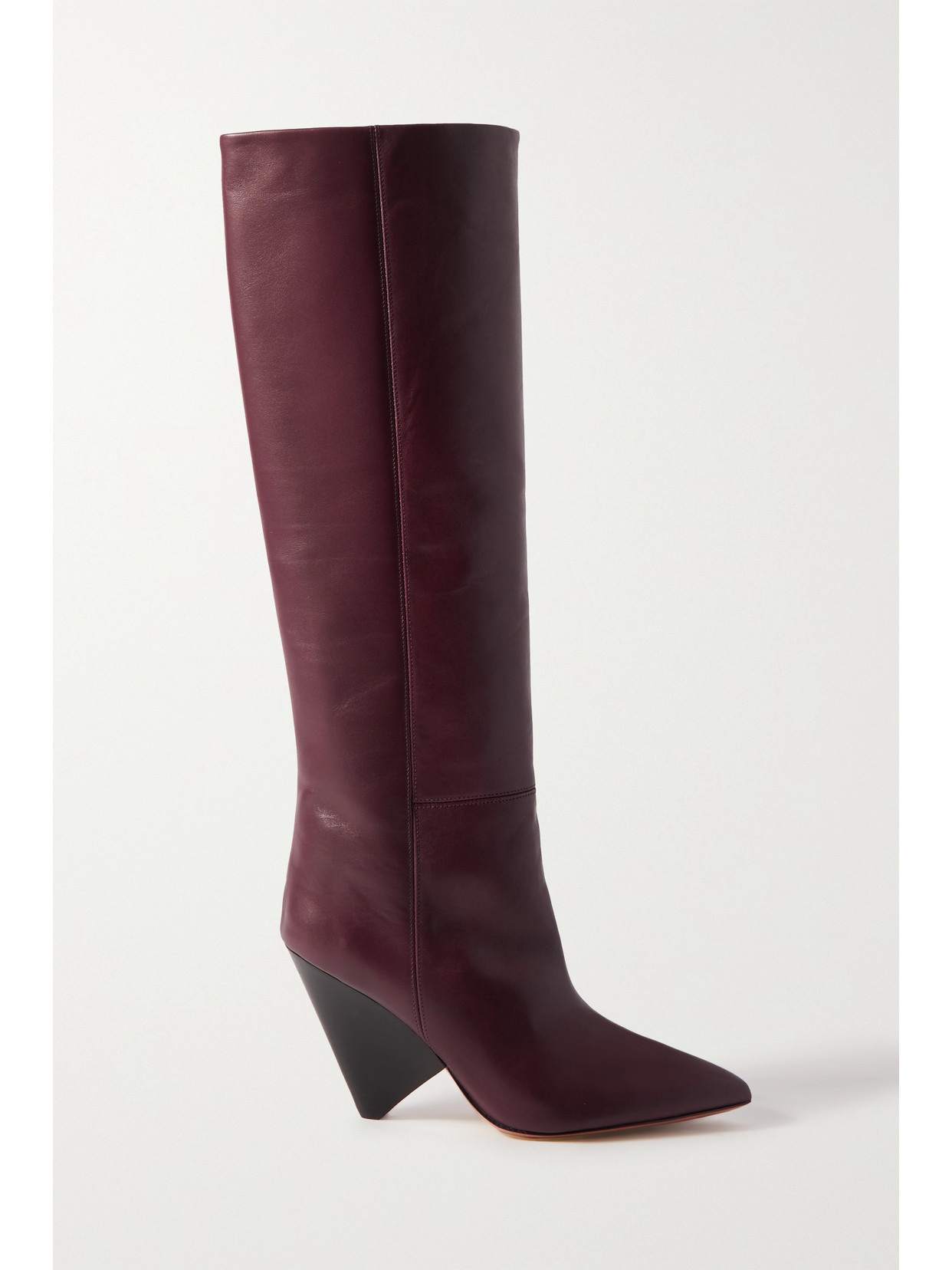 Isabel Marant Lakita Leather Knee Boots In Burgundy