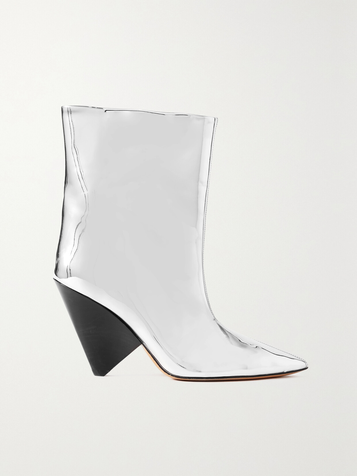 Isabel Marant - Miyako Mirrored Faux Leather Ankle Boots - Silver