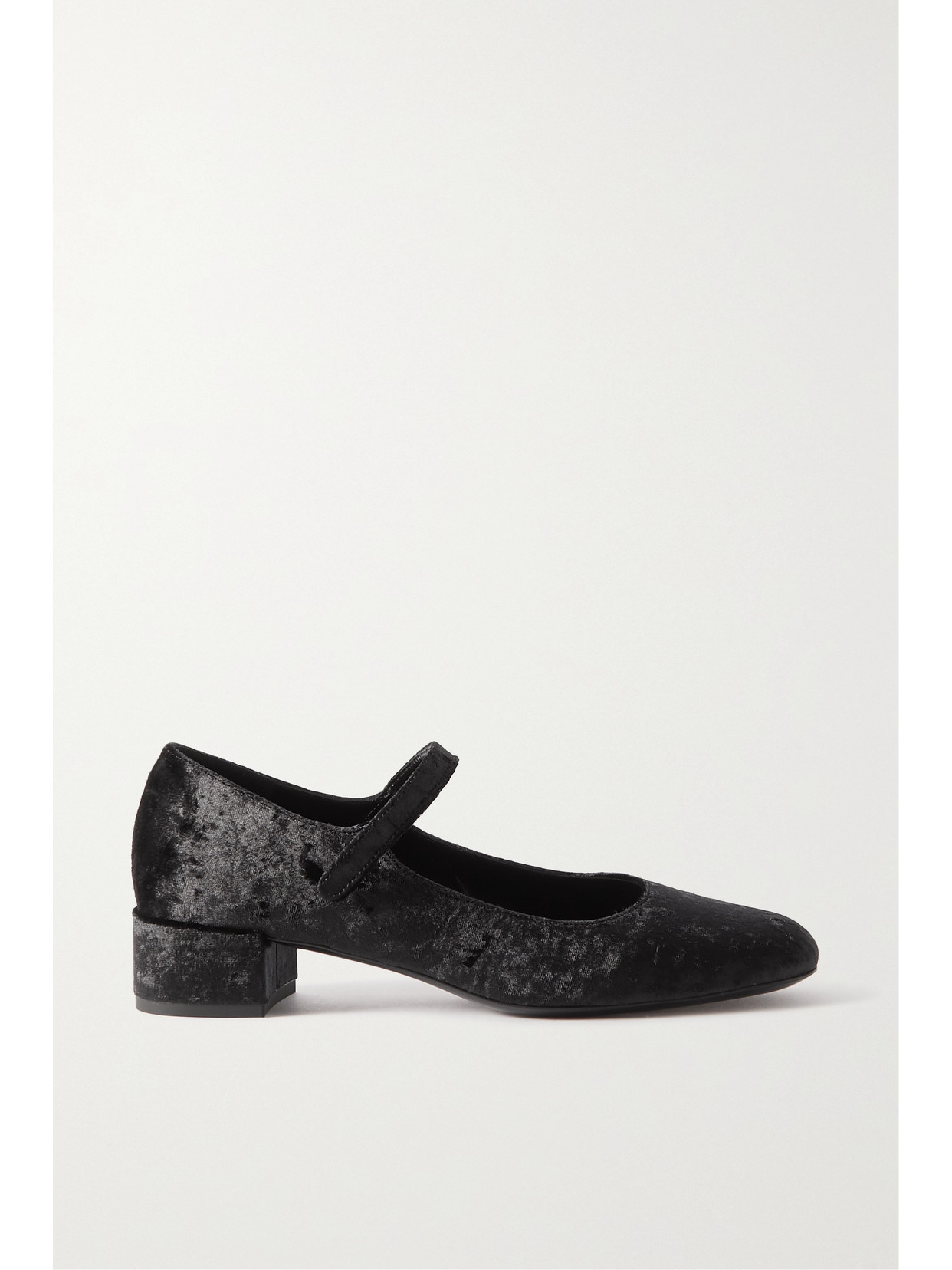 BY FAR - Ginny Velvet Mary Jane Pumps - Black