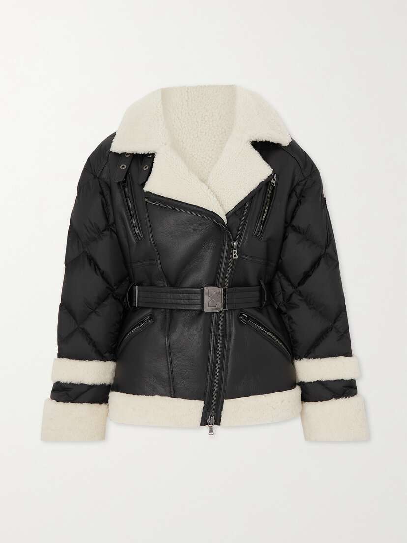 Bogner Luna Belted Shearling And Quilted Shell Down Jacket