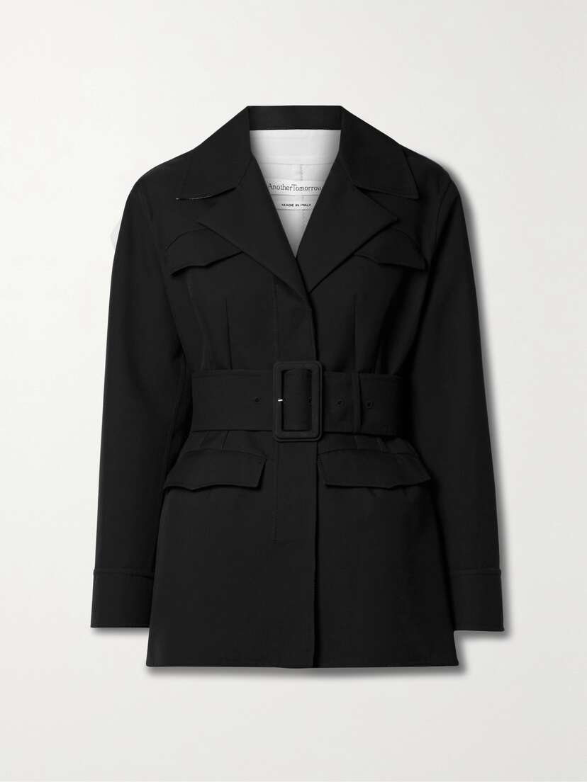 Another Tomorrow + Net Sustain Belted Organic Cotton Blazer
