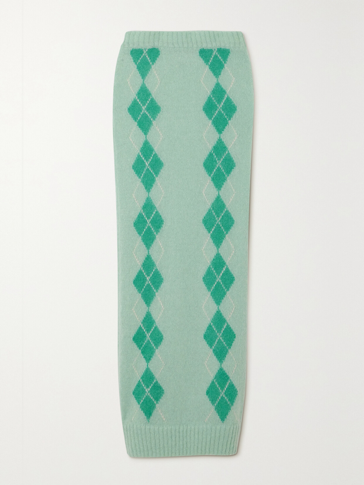 Rowen Rose Argyle Mohair-blend Maxi Skirt - Green