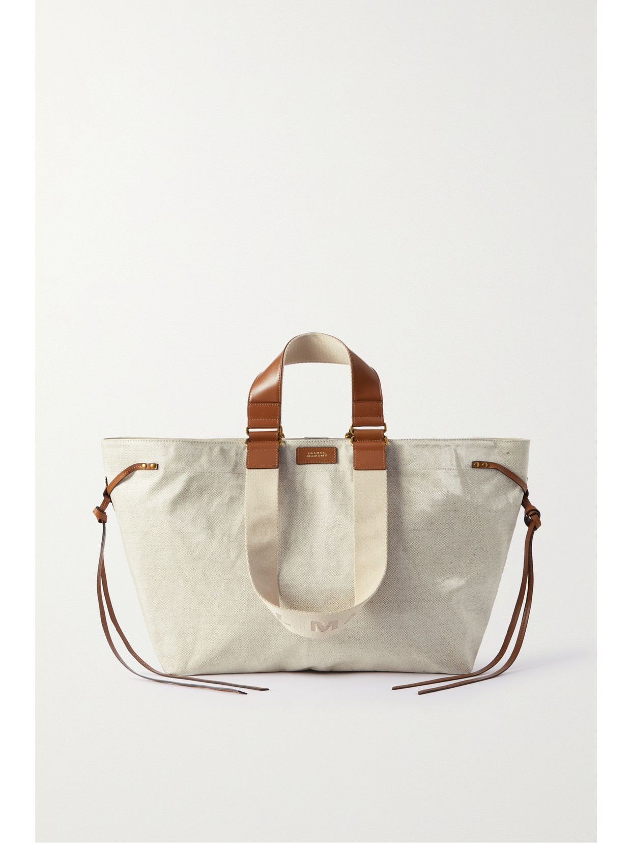 Isabel Marant Wardy Leather-trimmed Coated-canvas Weekend Bag In Ecru